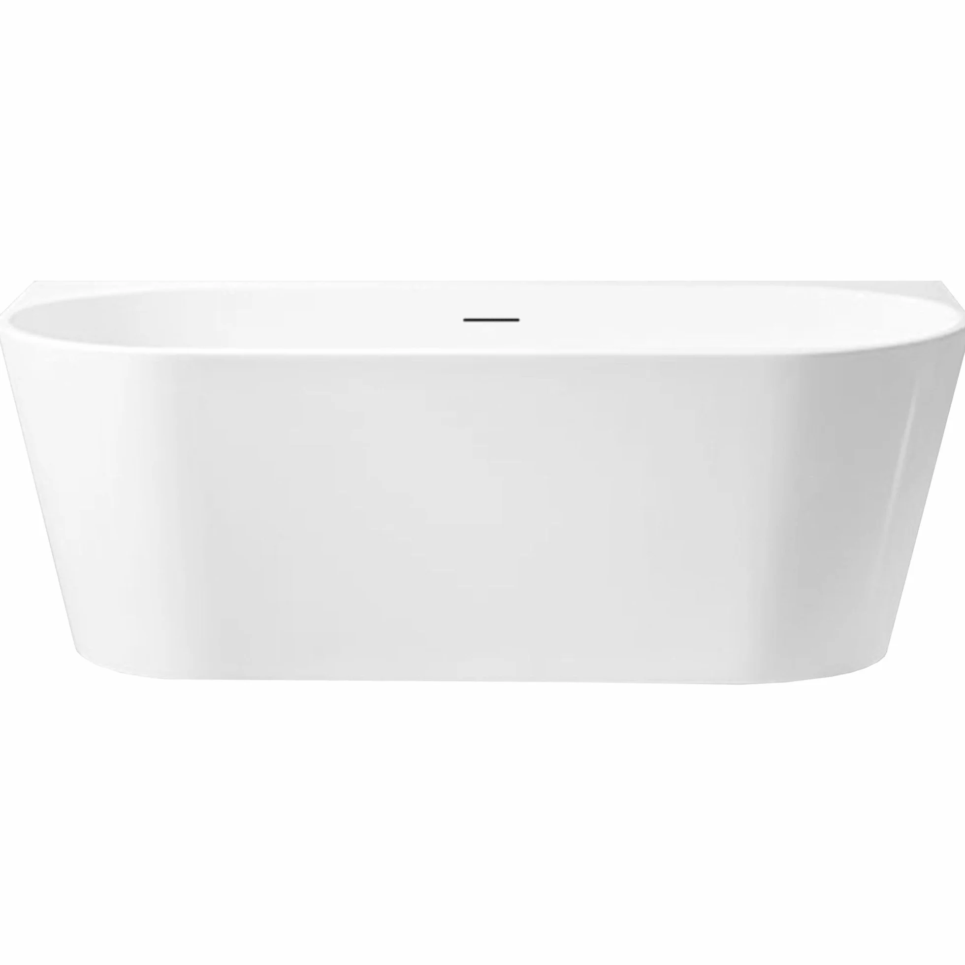 Rea - Wanna Akrylowa Przyścienna Capri 170cm Nakładka korka złota szczotkowana - 170x75x59,5 cm