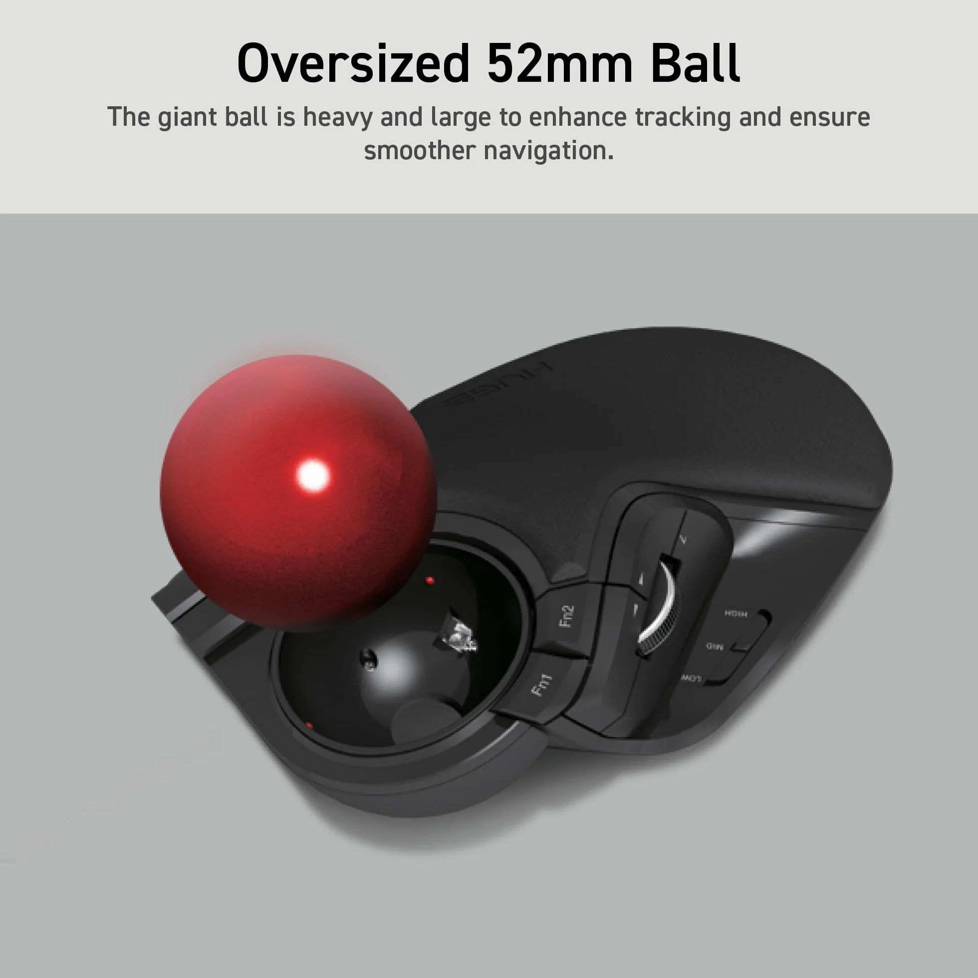 Elecom 2,4 GHz bezprzewodowa, obsługiwana palcem, duża mysz Trackball z 8 przyciskami i płynnym śledzeniem, precyzyjnym optycznym czujnikiem do gier (M-HT1DRBK)