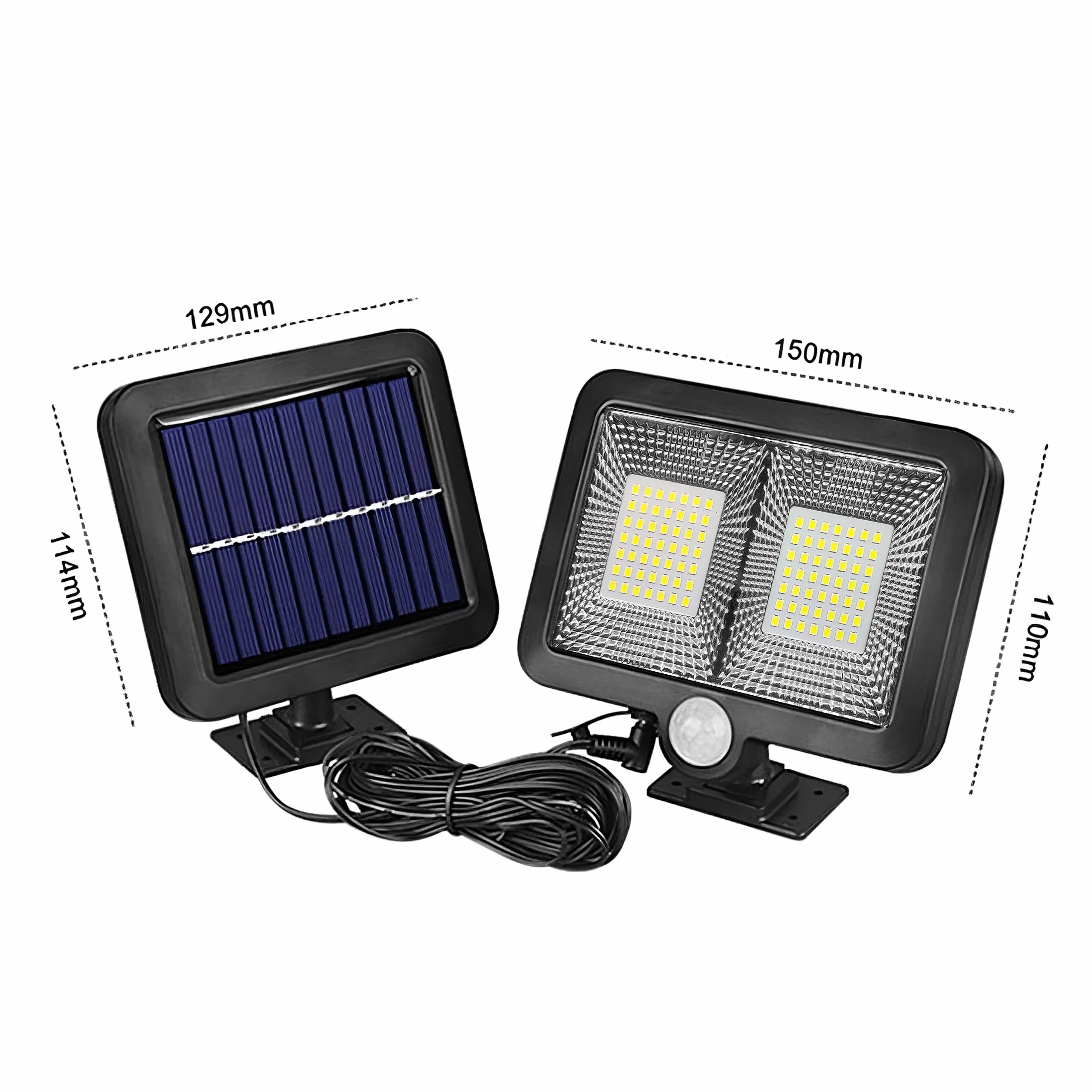 Retoo Lampy solarne do użytku na zewnątrz z czujnikiem ruchu, 98 diod LED, ulepszony model lampy solarne do ogrodu, lampy solarne na zewnątrz, idealna na taras, werandę, garaż, drzwi wejściowe