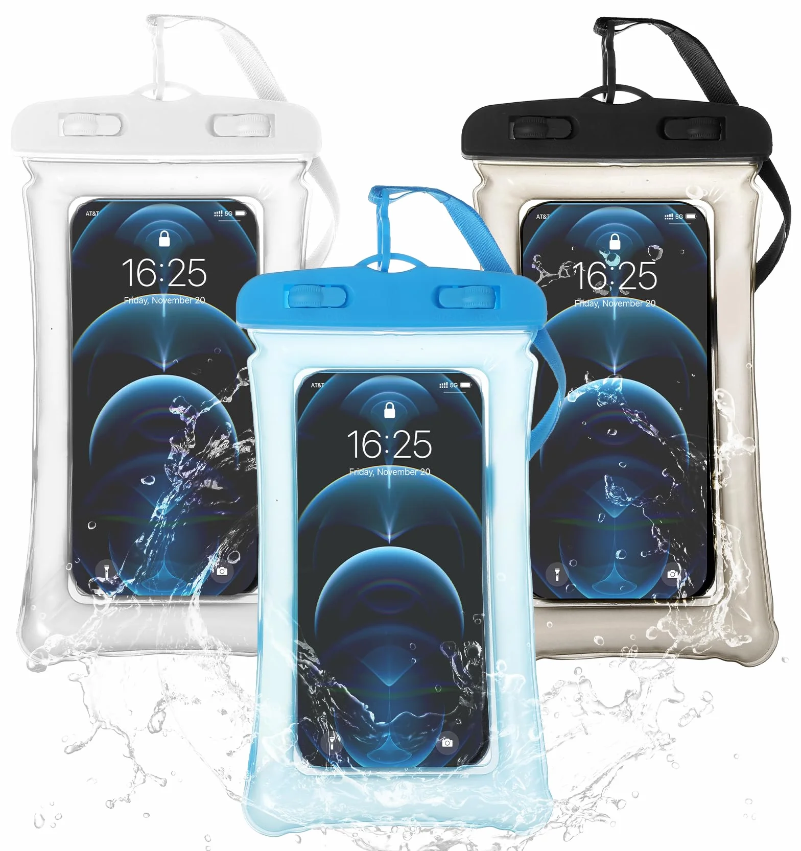 Wodoszczelne etui na telefon komórkowy 3 sztuki z paskiem na ramię do nurkowania