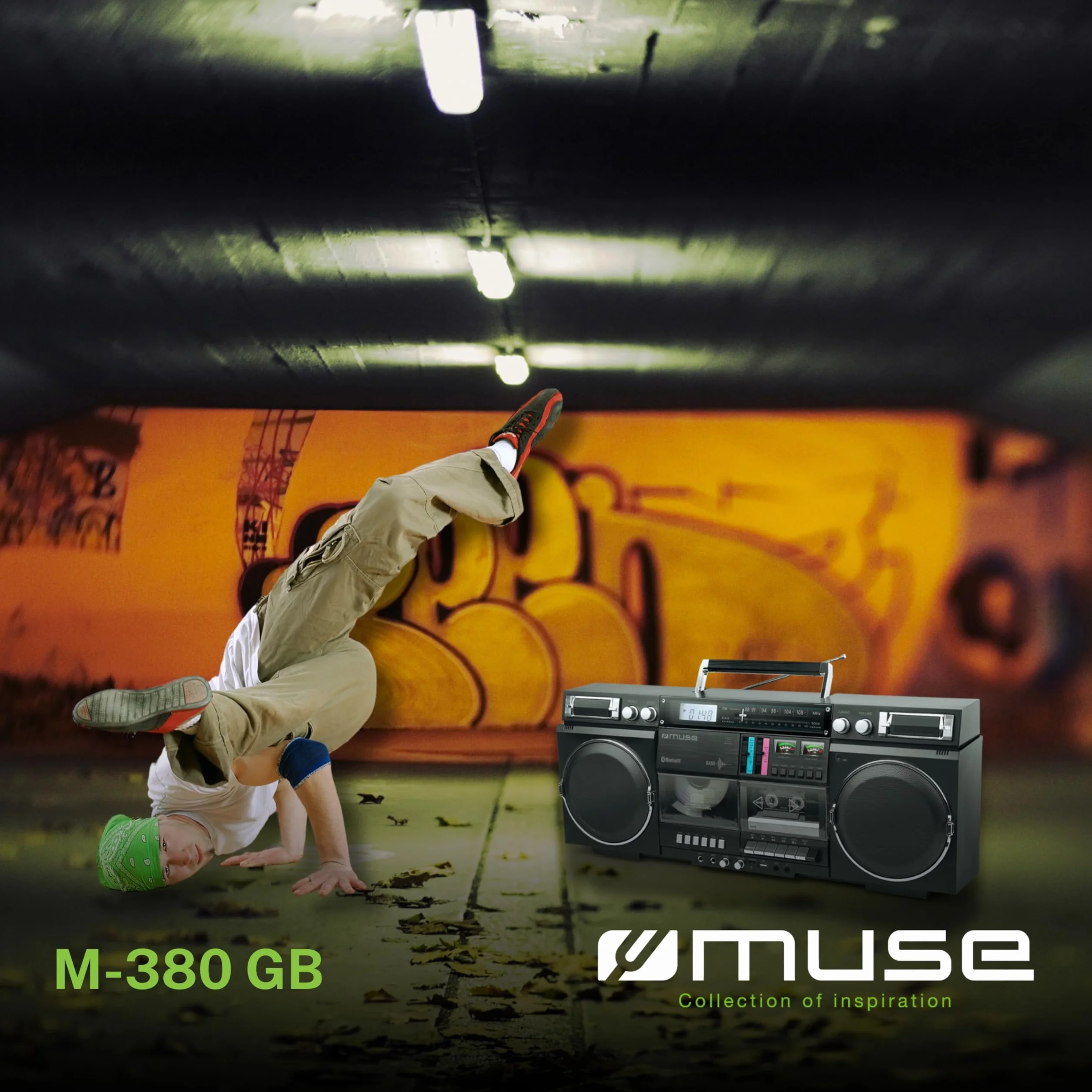MUSE Boombox Bluetooth Retro z radiem CD magnetofonem 80 W USB Aux micro SD