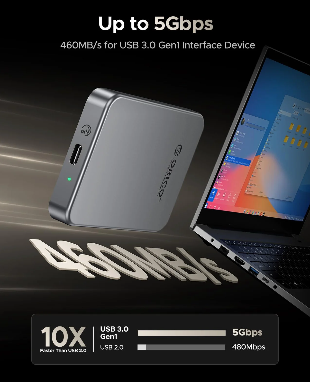 ORICO 512GB SSD zewnętrzny magnetyczny USB 3.2 Gen1 460MB/s iPhone 16 Pro Max