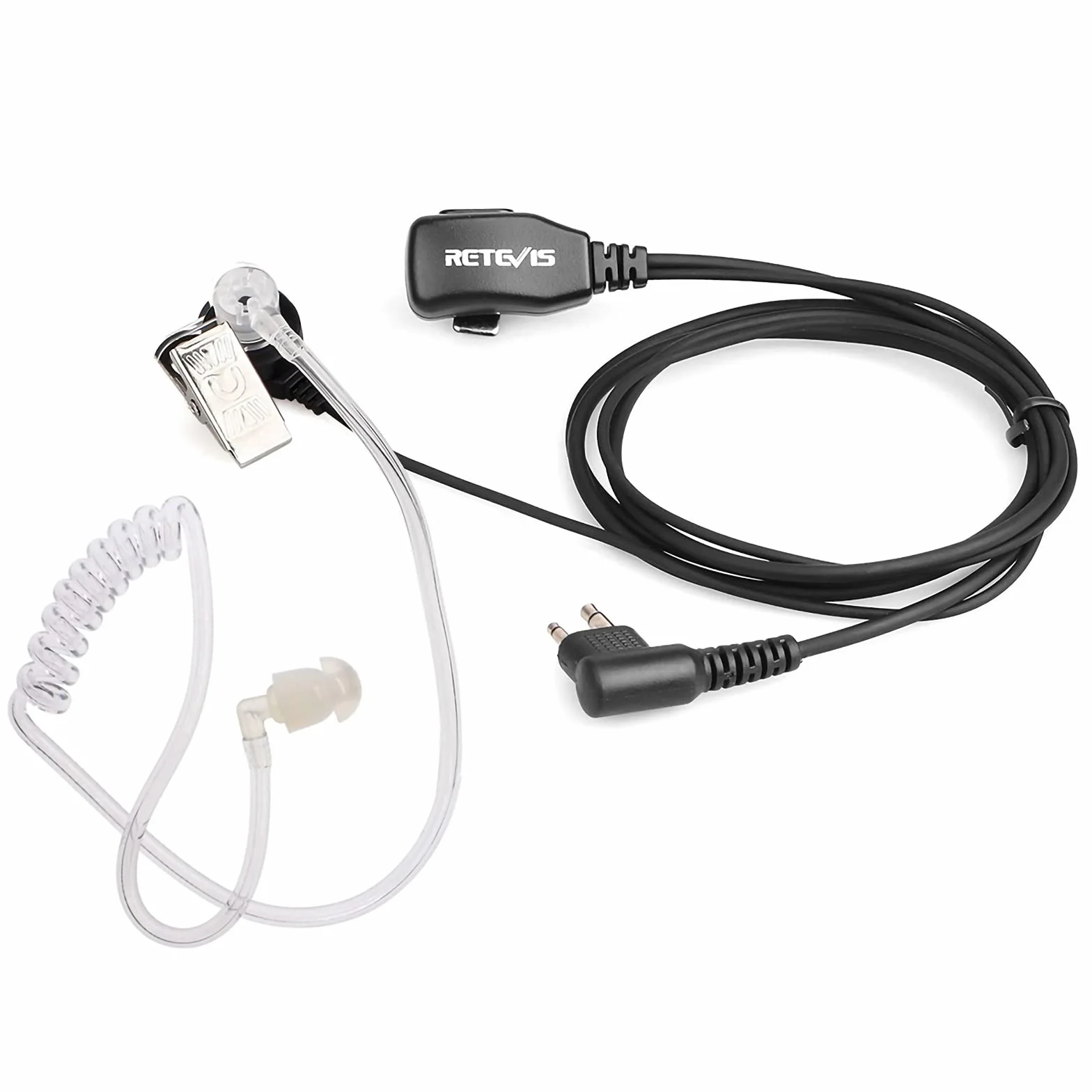 Retevis Zestaw słuchawkowy Walkie Talkie 2-pinowy kompatybilny z Motorola CP040 CP140 DP1400 Hytera Midland