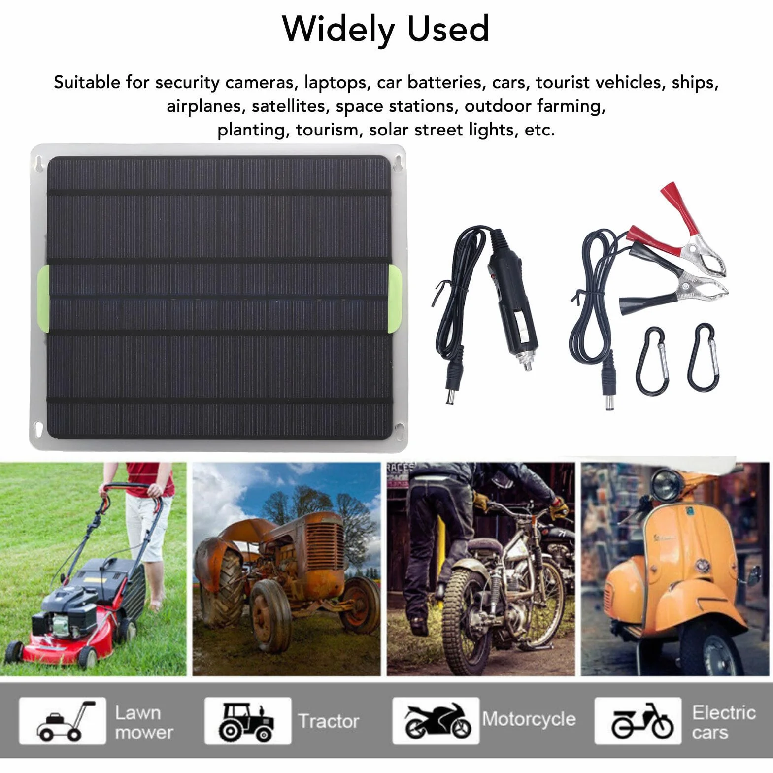 Panel Słoneczny 20W 12V Ładowarka USB 5V 2A Ochrona Przed Zwarciem 215x185mm