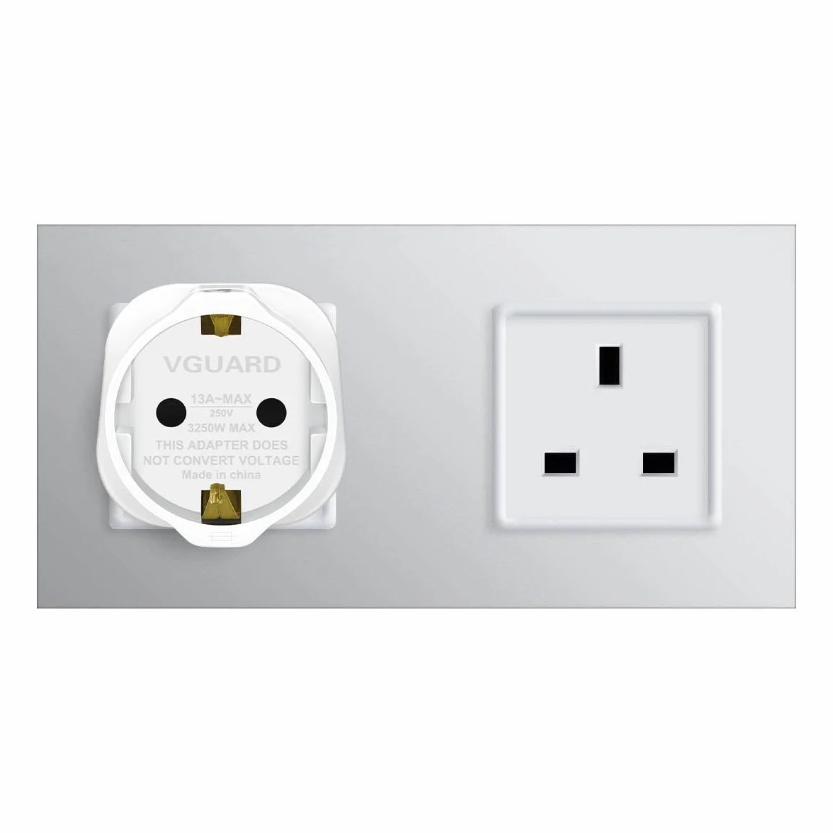VGUARD UK adapter podróżny, 6 sztuk, wtyczka Anglia, wtyczka podróżna, wtyczka Schuko UE do UK - biały