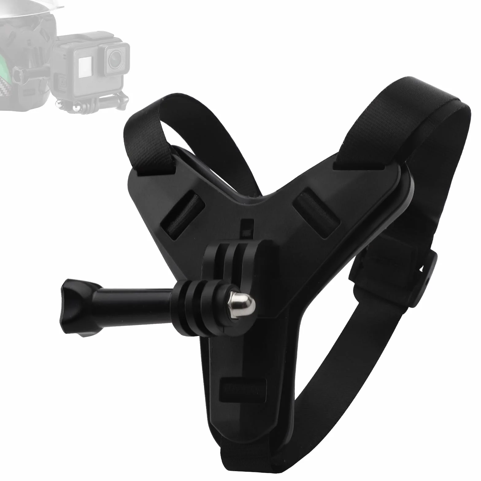 Czarny uchwyt na kask motocyklowy Chin Mount uchwyt przedłużający z haczykiem J, antypoślizgowy silikon do GoPro Hero 13/12/11/10/9/8/7/6/5, Osmo Action, Session, SJCAM
