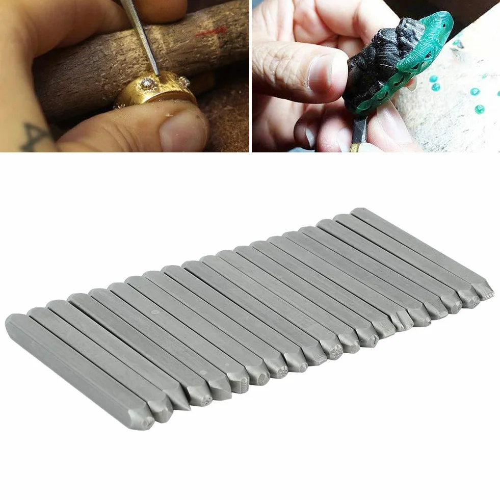 Dłuto Kowadełka Jubilerskiego, Zestaw Wyposażenia Dłuta Kowadła Metalowego, Forma Stempla Jubilerskiego Do Obróbki Biżuterii(20 * Quality Chisel)