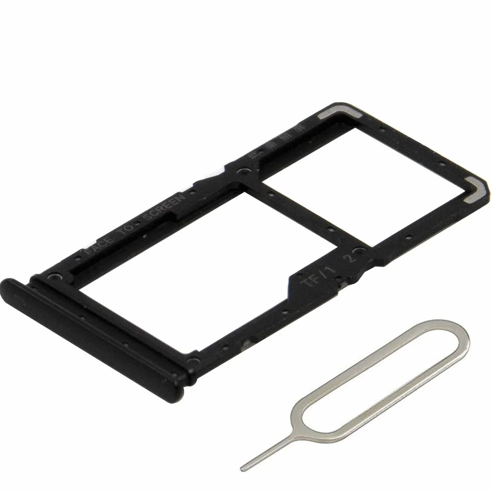 MMOBIEL Zapasowa szuflada na kartę Dual Sim kompatybilna z Xiaomi Note 7 / Redmi Note 7 Pro INCL. pin SIM, uchwyt na kartę SIM, czarna
