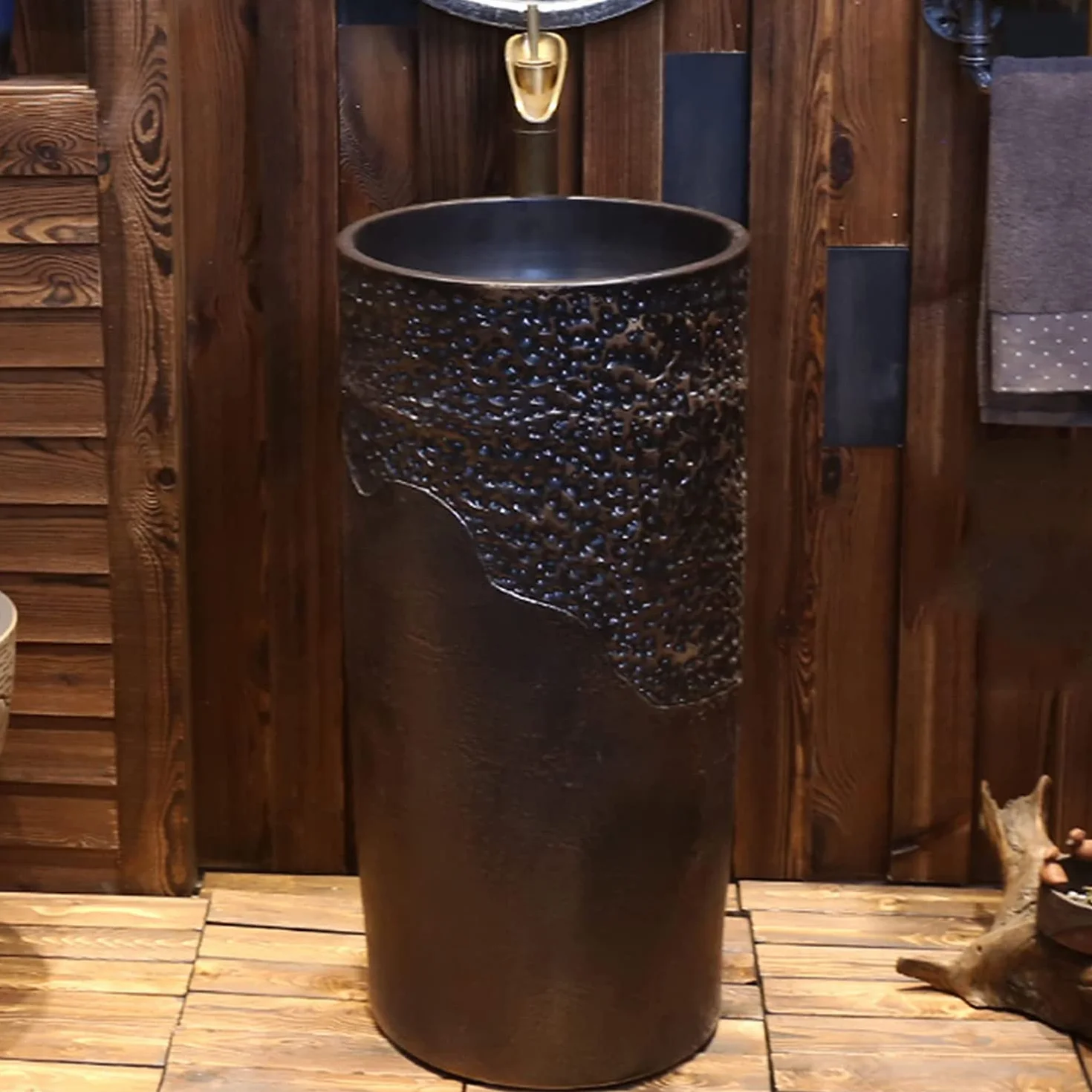Wolnostojąca umywalka łazienkowa na cokole Art Hotel Home owalny zlew łazienkowy, umywalka łazienkowa z podstawą ceramiczna umywalka do (jedna bez lustra)