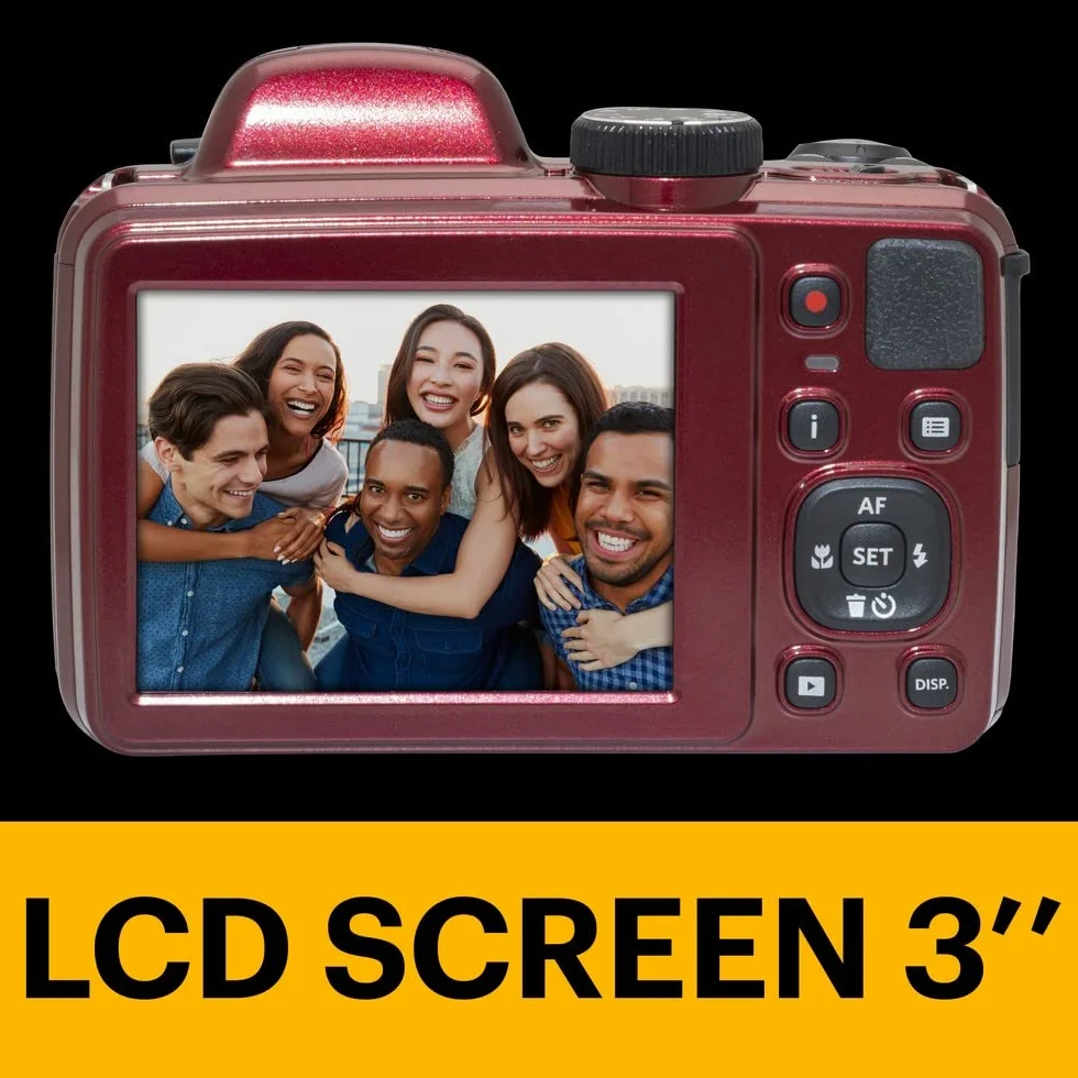 KODAK Pixpro Astro Zoom AZ405 cyfrowy zoom mostkowy 40x 24mm 20MP Full HD 1080p OIS czerwony