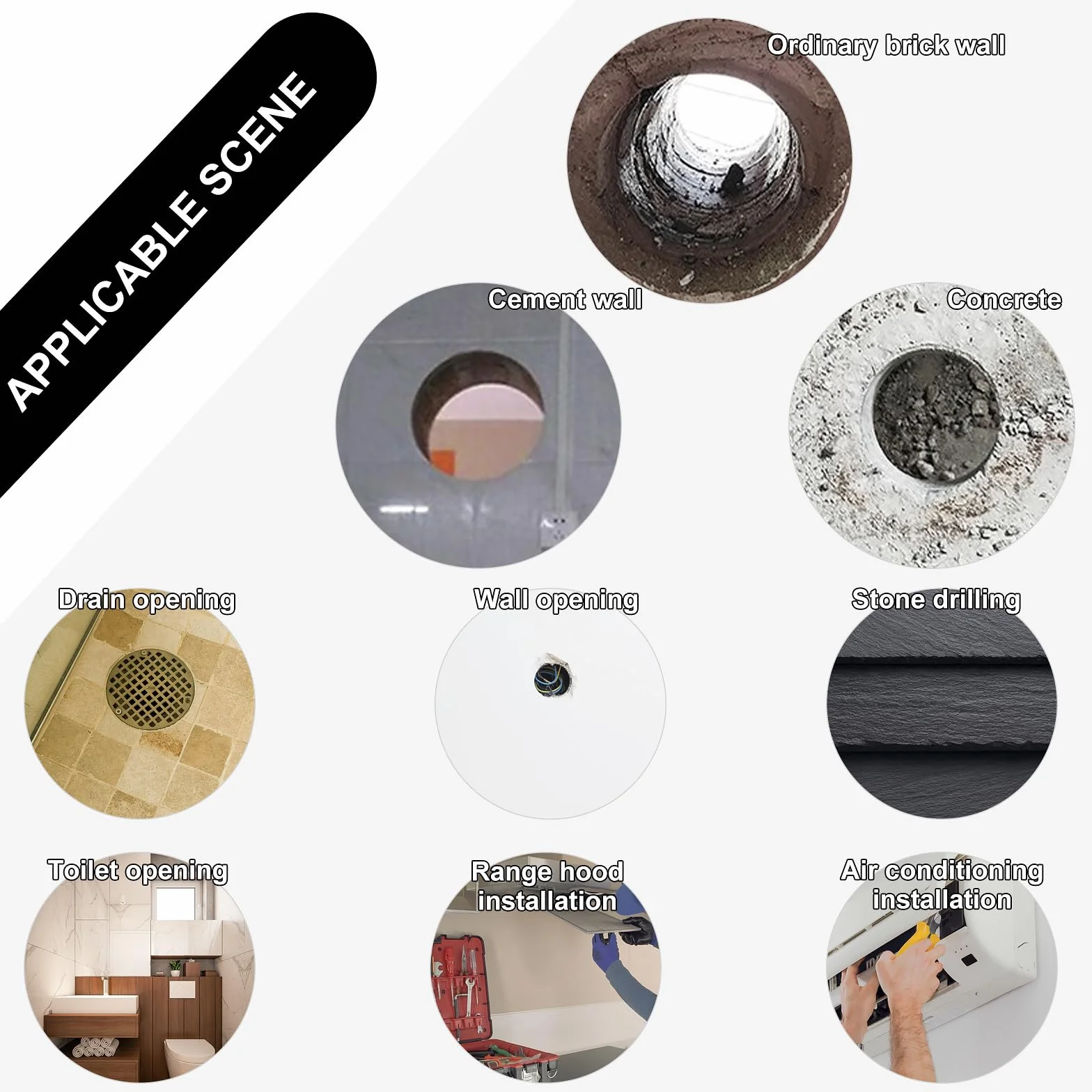 CPROSP 1¼" UNC diamentowa koronka wiertnicza ø152 mm, L 420 mm, koronka wiertnicza z adapterem SDS MAX, koronka wiertnicza do wiercenia na mokro, wiertło rdzeniowe do wiercenia w betonie, murze i