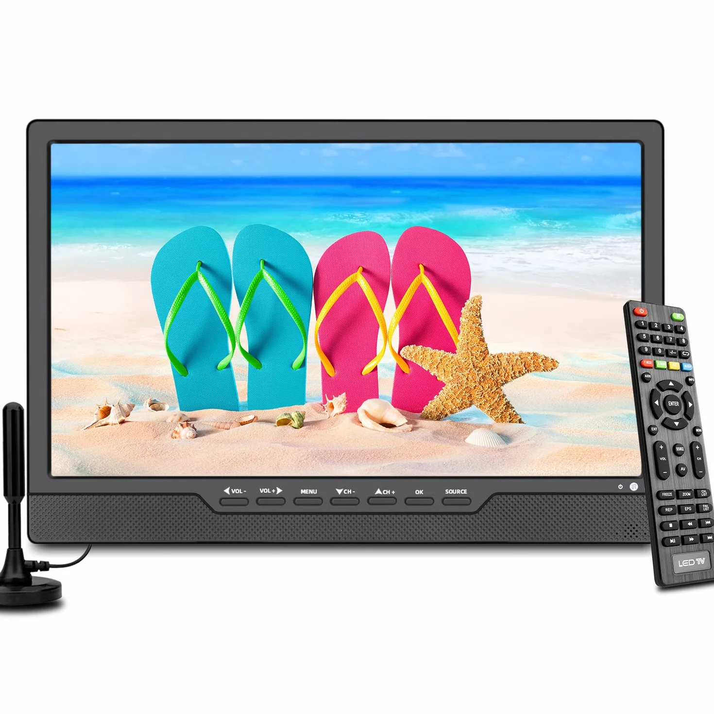 Przenośny telewizor cyfrowy 14-calowy LCD DVB-T2 Freeview USB HDMI