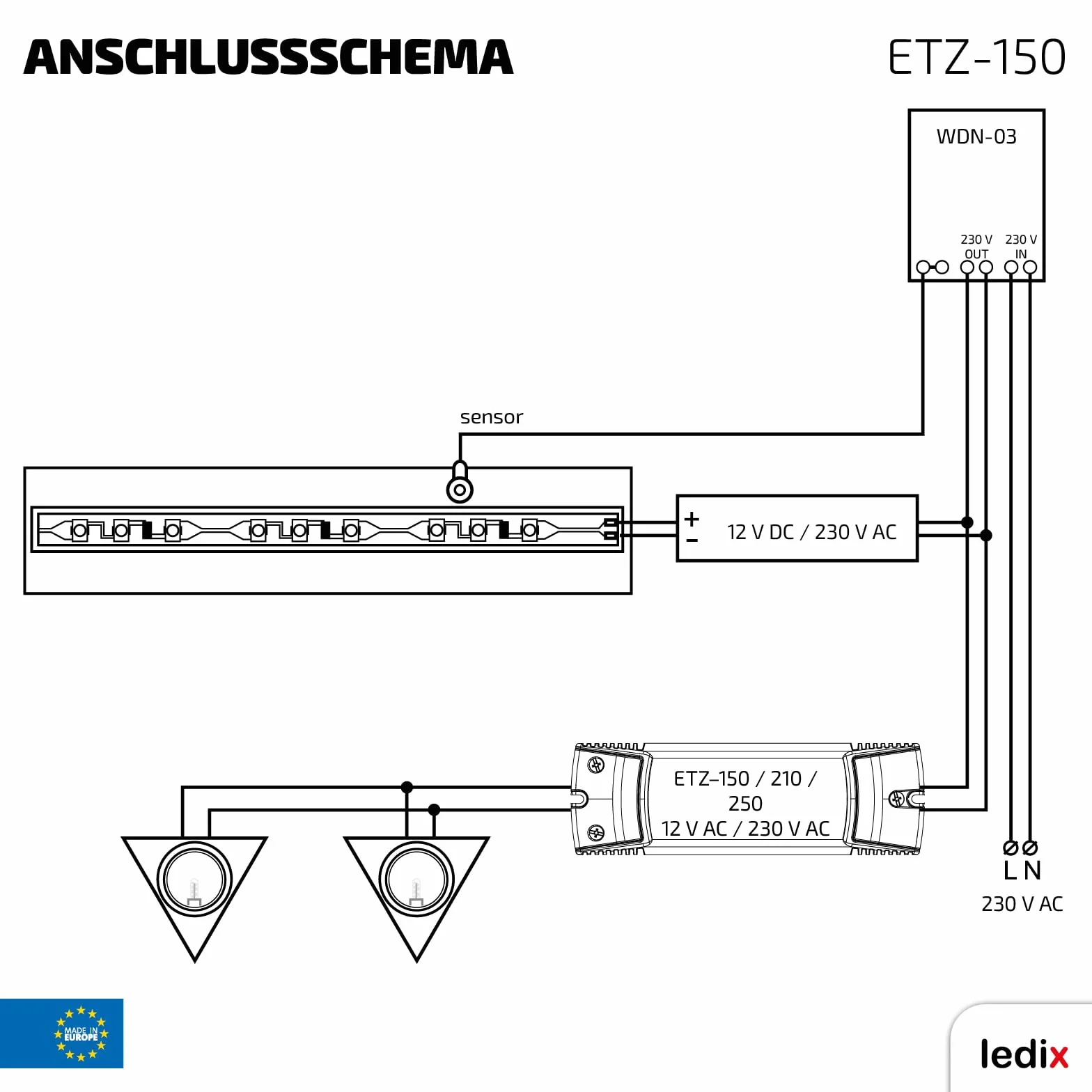 ETZ-150 transformator elektroniczny 12 V 150 W