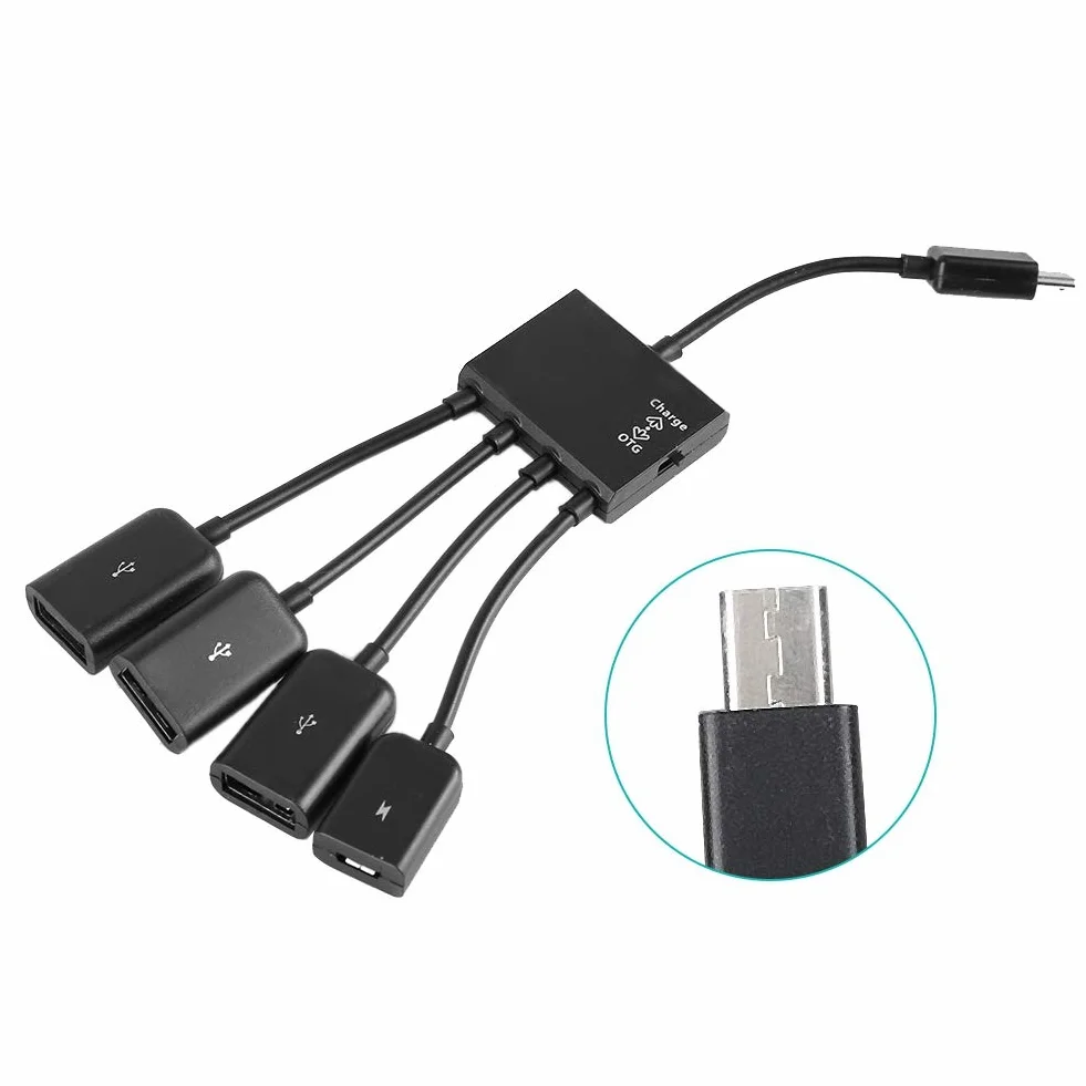 Hub micro USB, kabel hosta, czytnik kart, 650 Nm, 5 MW, czerwony, ładowania OTG, adapter konwertera