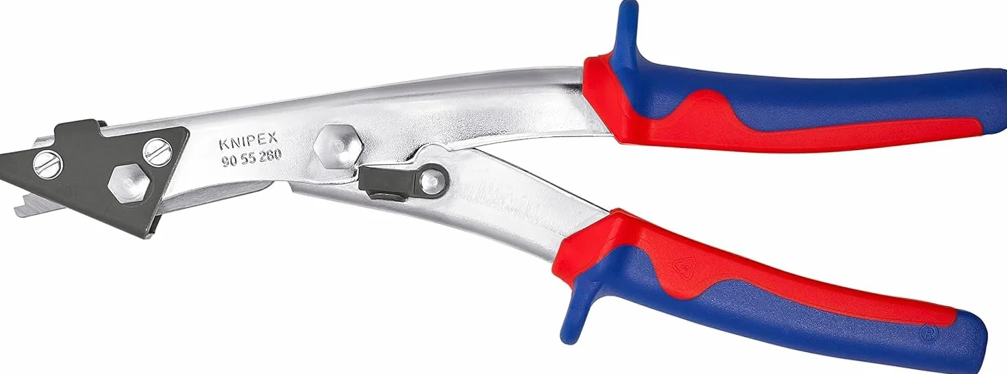 KNIPEX Nożyce wycinakowe do blachy Niklowana z osłonkami wielokomponentowymi 280 mm, 90 55 280 EAN