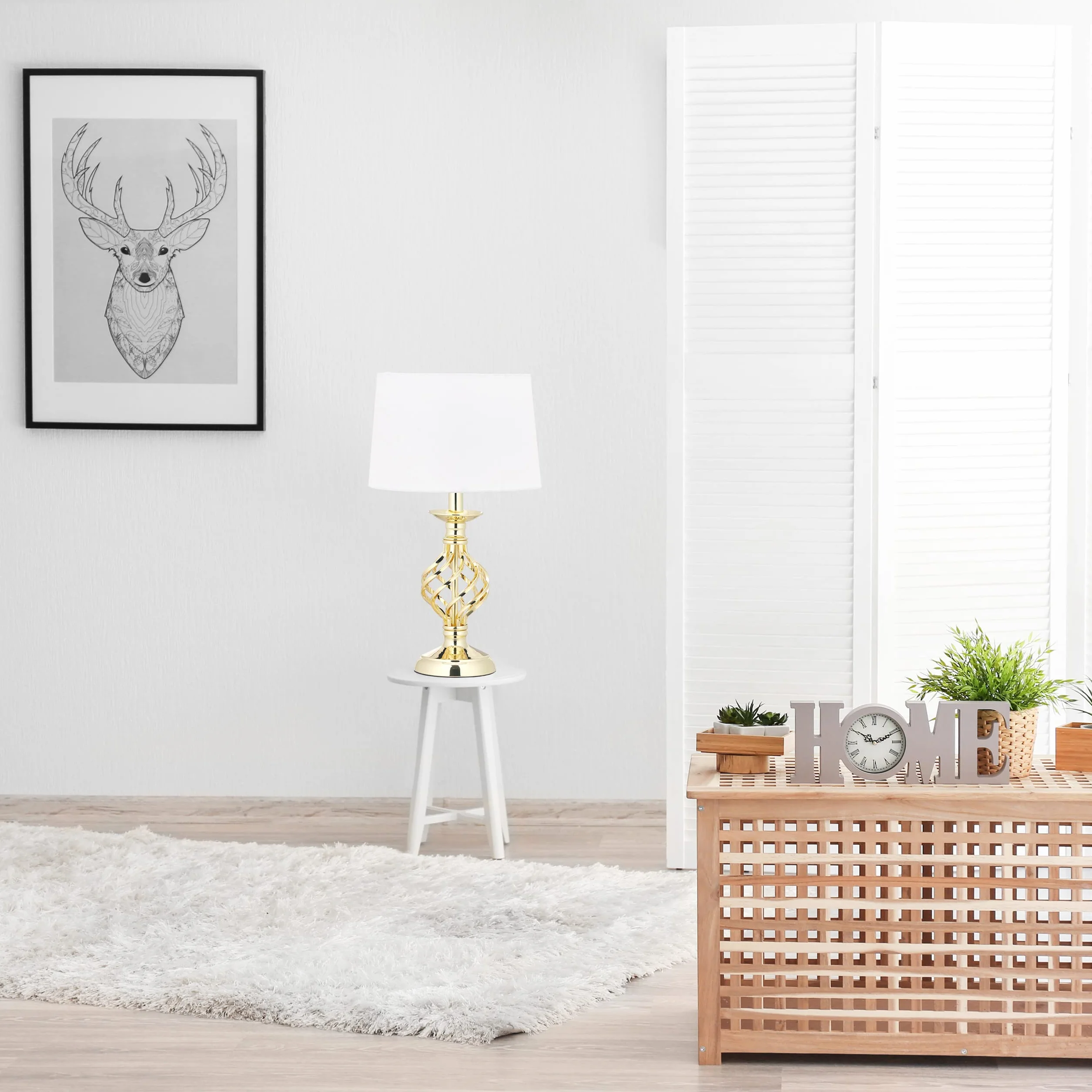 Relaxdays Lampa stołowa, nowoczesna, lampka nocna dotykowa, 3 stopnie ściemniania, E14 lampa stołowa szlachetna, wys. x śr. 43,5 x 25 cm, złoto/biała