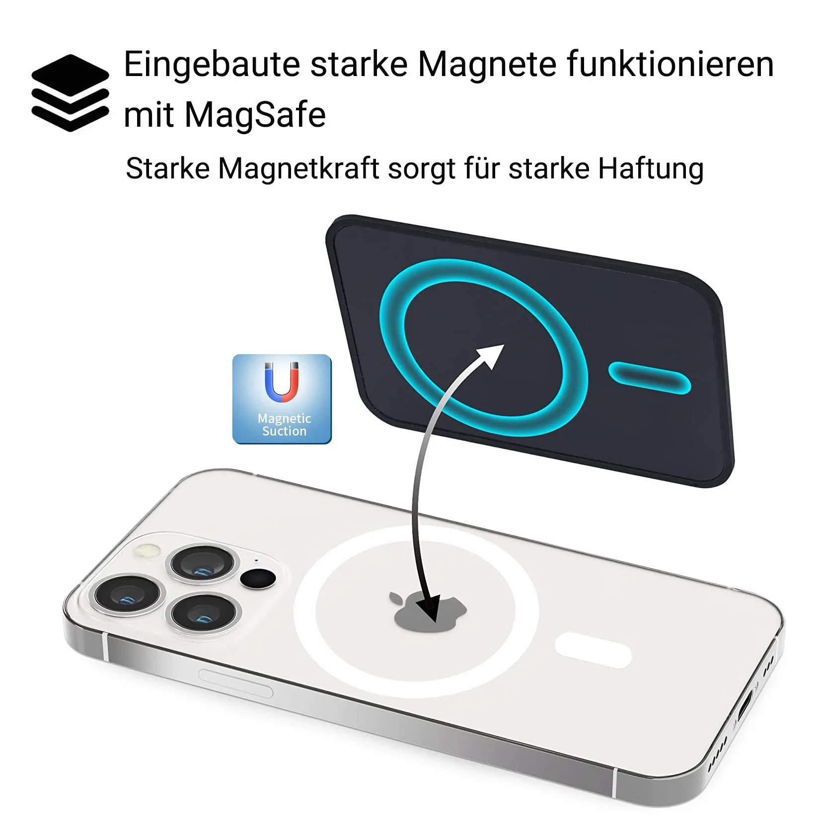 Magnetyczny portfel Mag-Safe do iPhone 14 13 12 Pro Max Plus etui na karty czarny