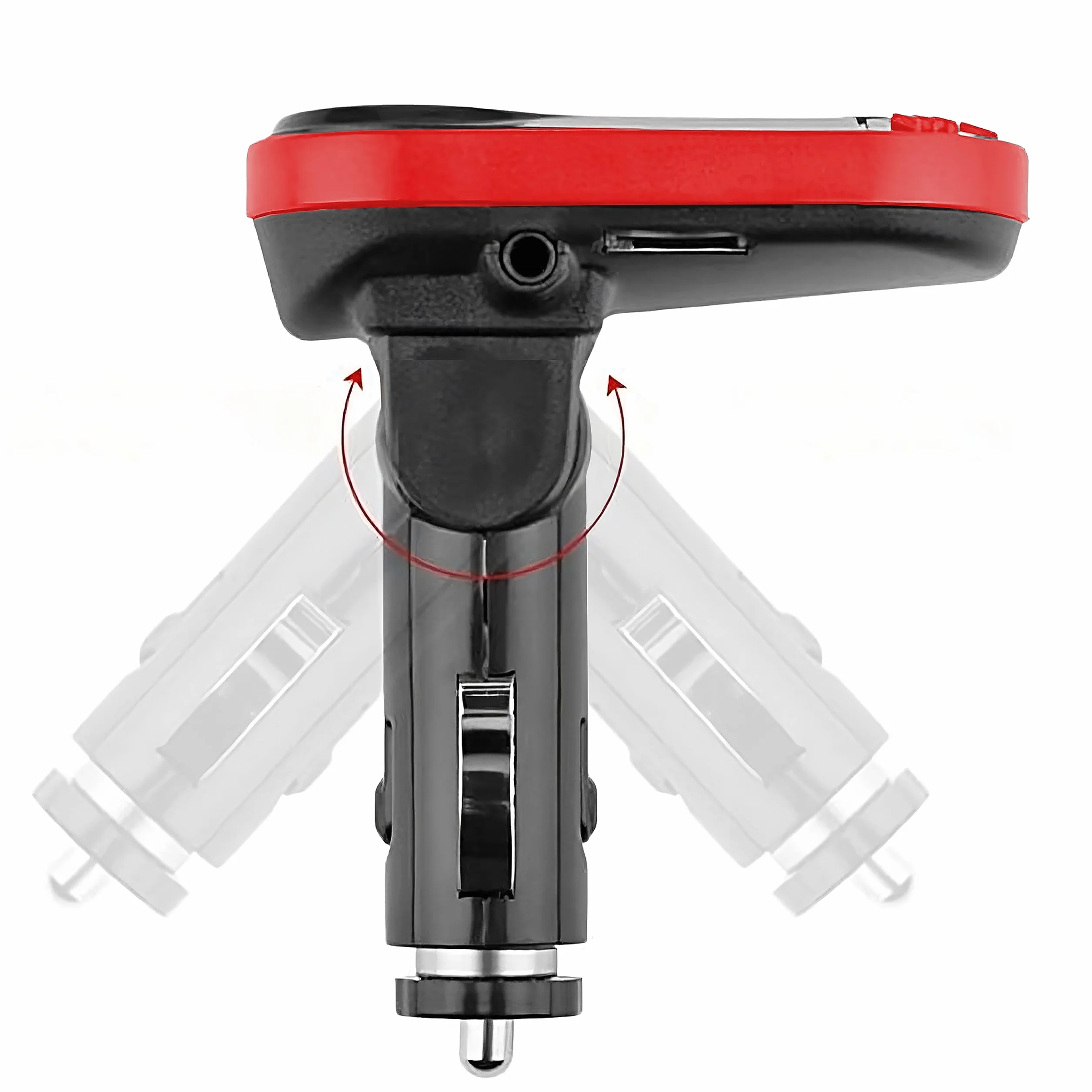 Retoo Samochodowy transmiter Bluetooth FM z adapterem radiowym, ładowarka Dual USB, wyświetlacz LCD, zestaw głośnomówiący, obsługuje kartę microSD, pilot zdalnego sterowania, ładowarka USB 2,1 A i