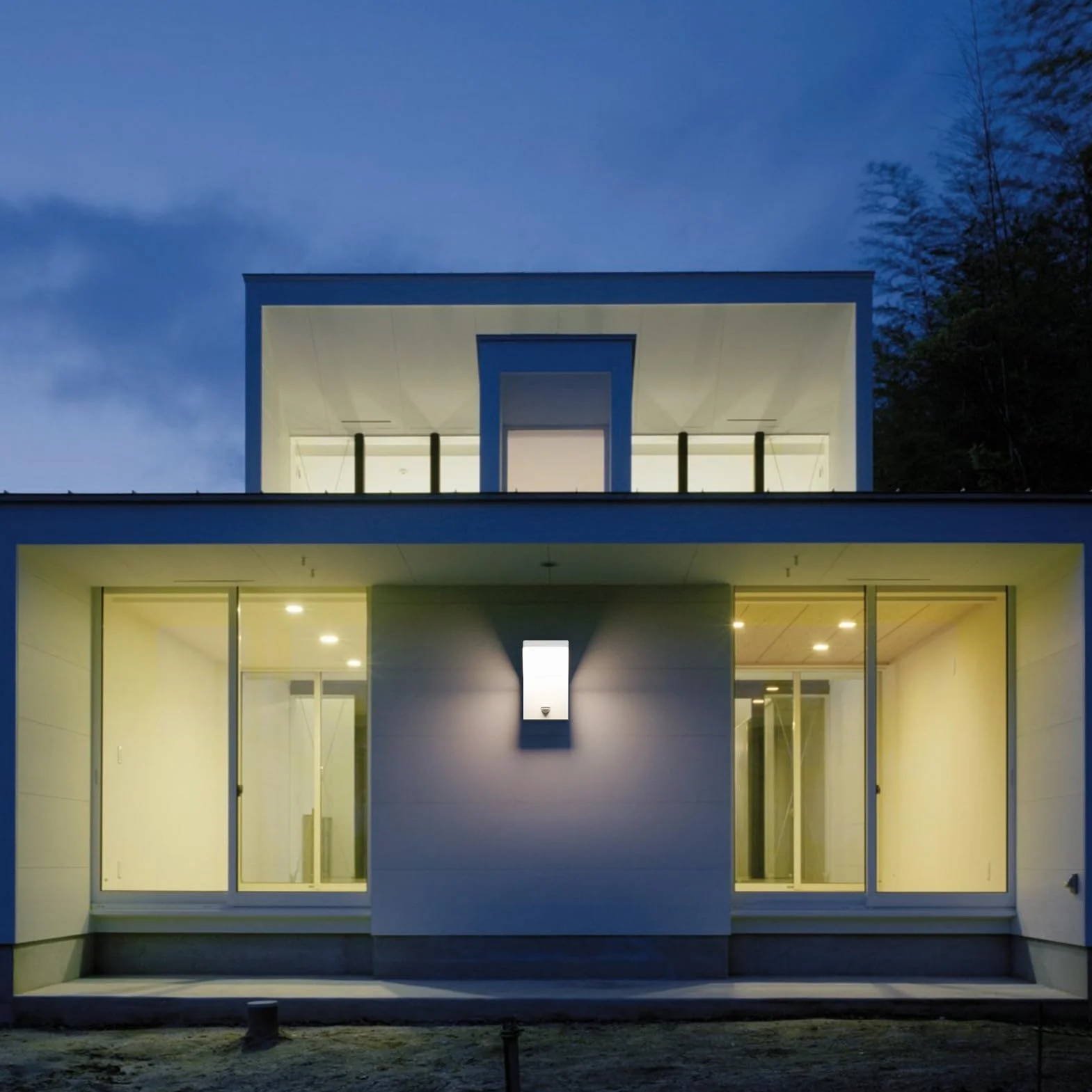 Klighten Kinkiet zewnętrzny LED z czujnikiem ruchu, 24W lampa zewnętrzna IP65, kinkiet do pomieszczeń wewnątrz i na zewnątrz, oświetlenie zewnętrzne dla korytarza, tarasu, wejścia, 1500 lumenów, biały
