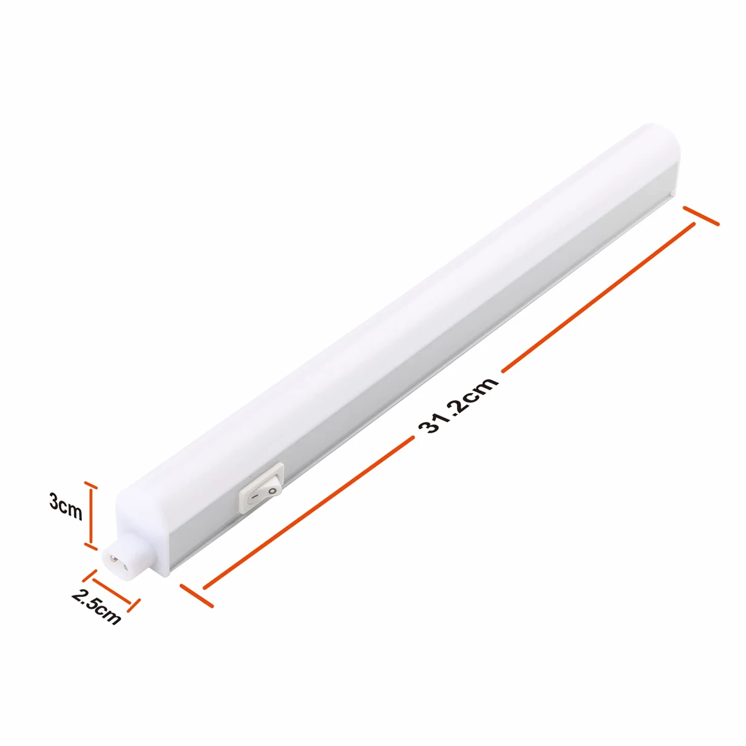 da LIGHT Lampa podszafkowa LED do kuchni, 5 W, 31,5 cm, 450 lm, 3000 K, ciepła biel, listwa świetlna, oświetlenie szafy, super jasna biel, możliwość rozszerzenia dzięki systemowi wtykowemu