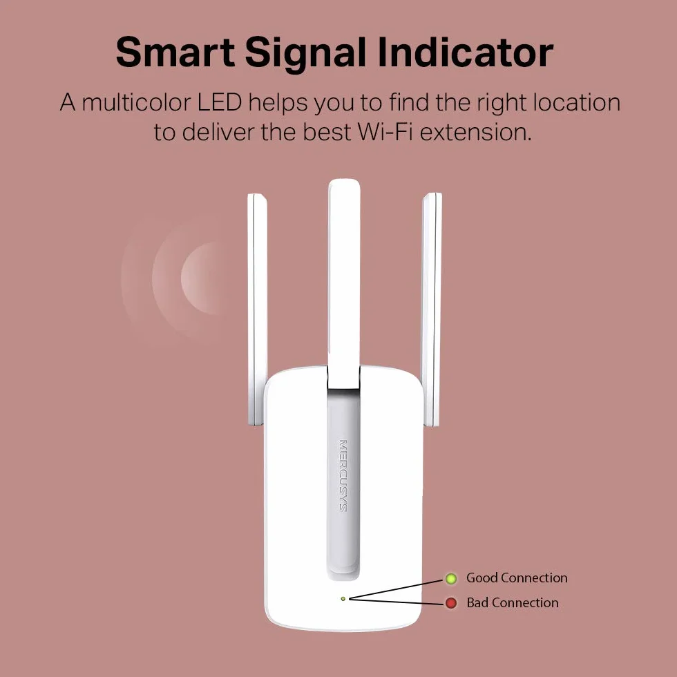 Mercusys MW300RE Wzmacniacz Zasięgu Wi-Fi 300 Mb/s 2,4 GHz Port Ethernet