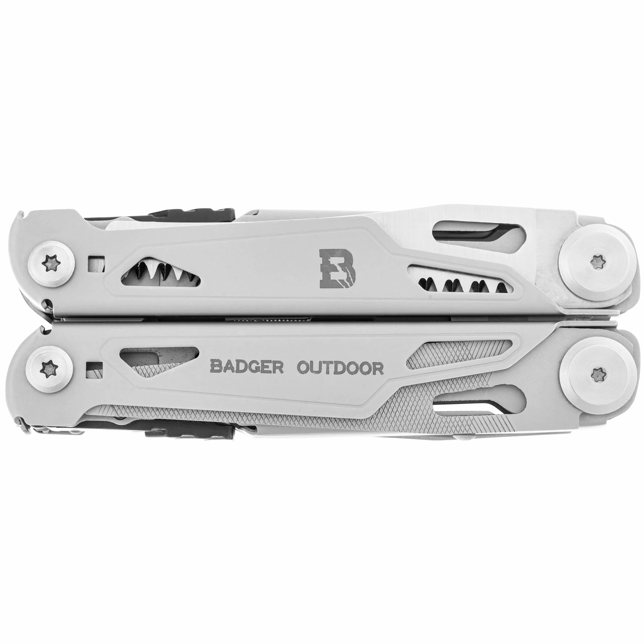 Badger Outdoor Torrent 15w1 Multitool ze stali nierdzewnej - Nóż kieszonkowy składany z pochwą - Wielofunkcyjne narzędzie EDC Prezenty dla mężczyzn - Gadżety campingowe