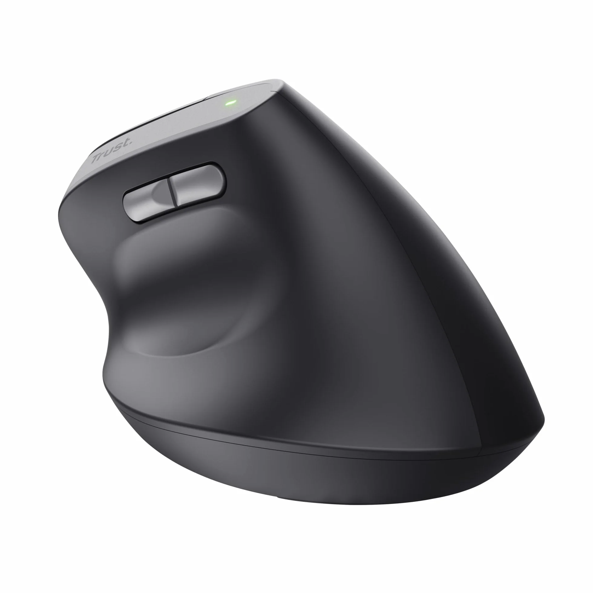 Trust Yuno Ergonomiczna Mysz Bezprzewodowa Pionowa, USB 2.4GHz, Regulowane DPI 800-2400, Czarny