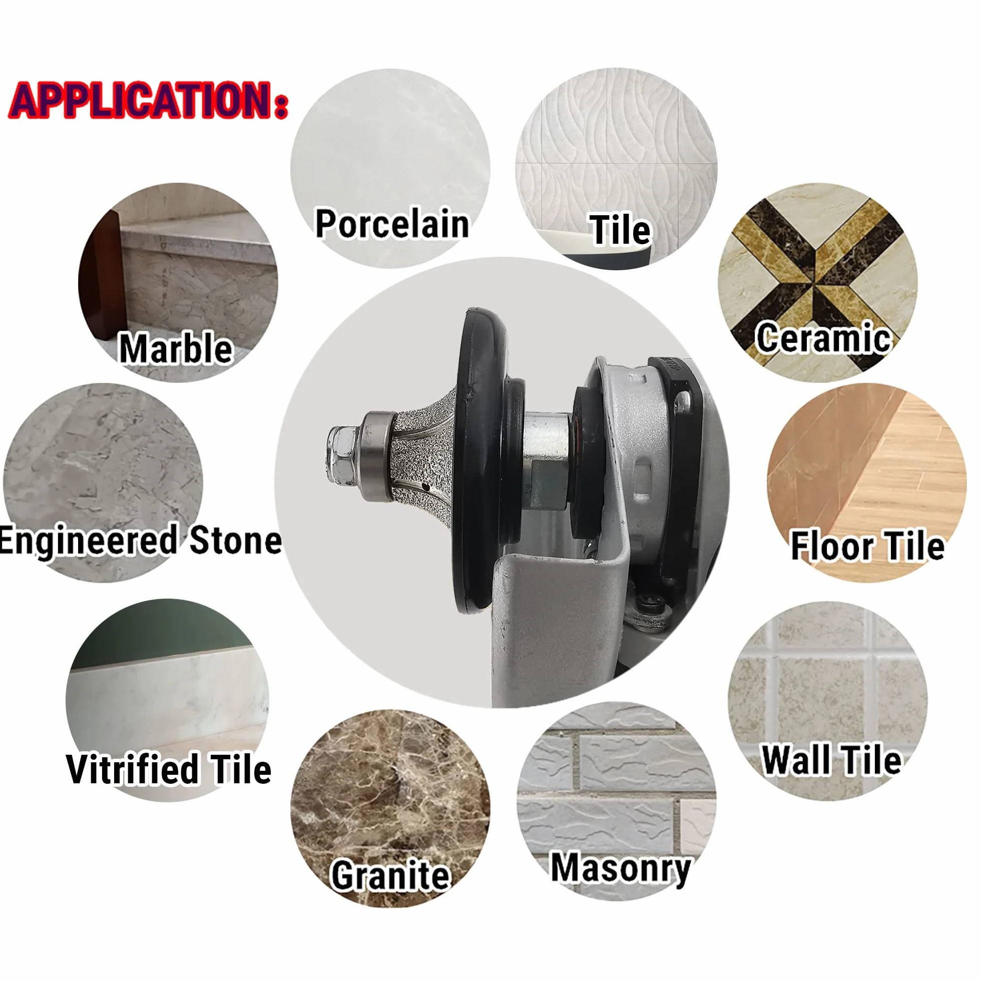 NBB Diamentowe koło profilowe, diamentowe frezowanie routera, wiertło do profilowania porcelany płytki ceramiczne granit marmur, łatwy w użyciu w szlifierce kątowej(Half-Bullnose, B20)