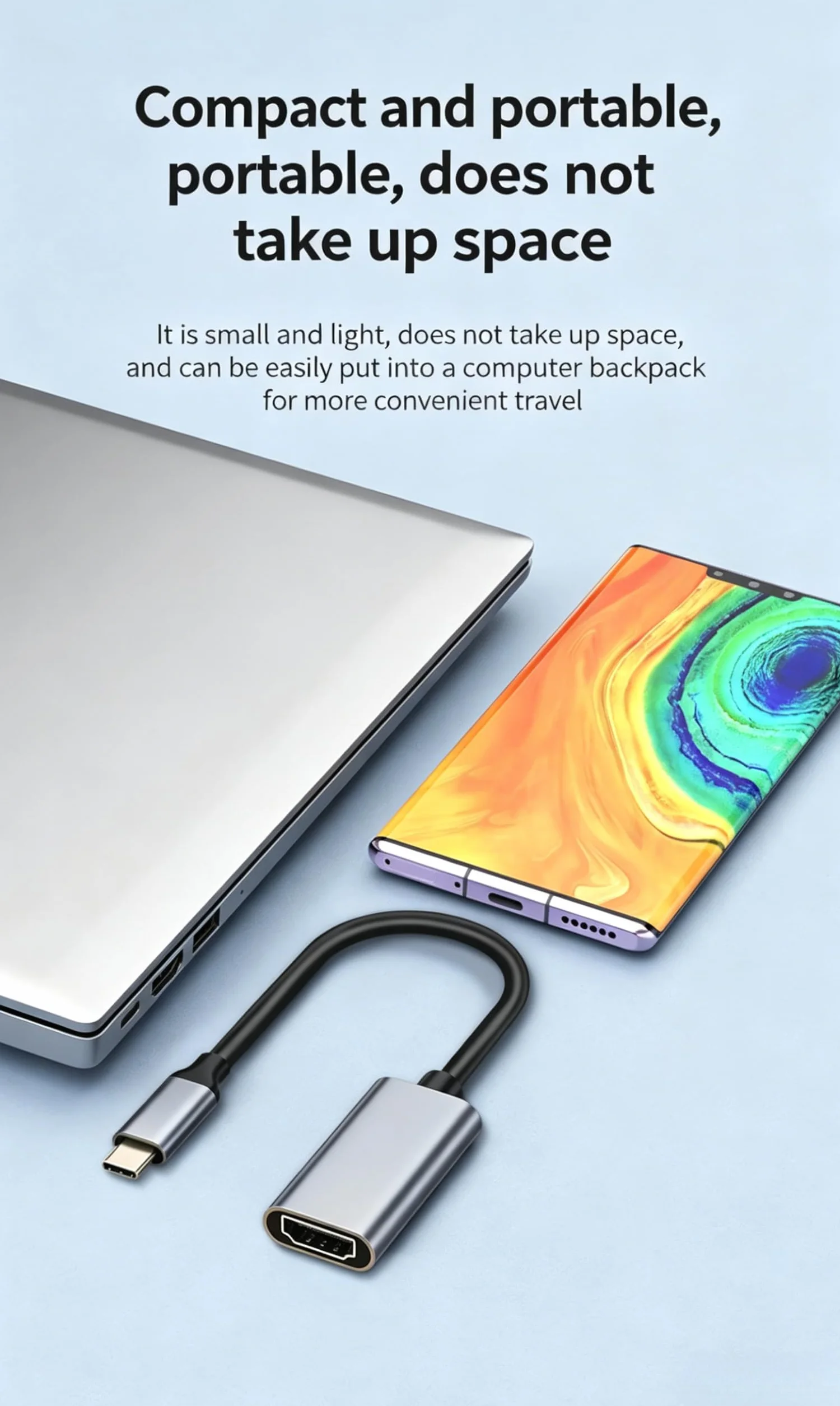 Adapter USB-C na HDMI 4K Thunderbolt 3 do MacBook Pro Air Dell XPS 15 Samsung Galaxy S24 S10 Huawei P40