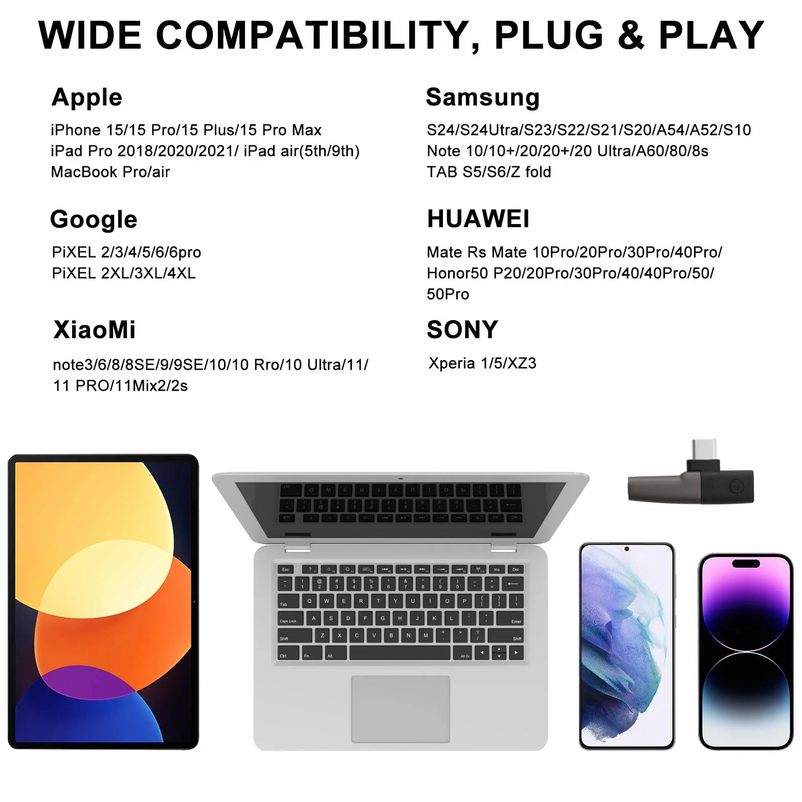 TNSLAND Adapter USB C na jack i ładowanie 2 w 1, adapter słuchawkowy, USB C na 3,5 mm, typ C, adapter Aux, kompatybilny z iPhone 15 Pro Max, iPad Pro/Mini 6, Galaxy S24, Ultra S23, Huawei Xiaomi