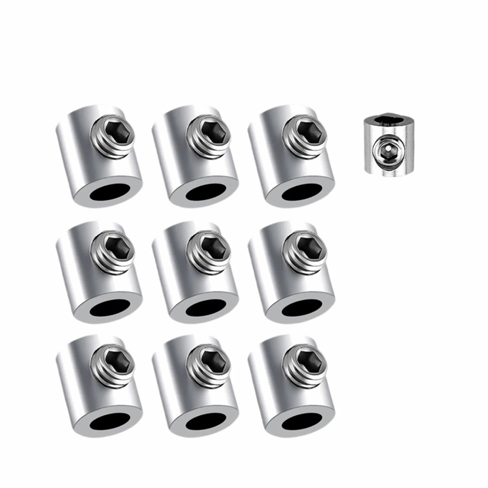 10-100 Sztuk 0.8-2mm Zacisk Do Liny Stalowej Kabel Ze Stali Nierdzewnej Miedziany Metalowy Klips Zawieszania Regulowane Śruby Stałe