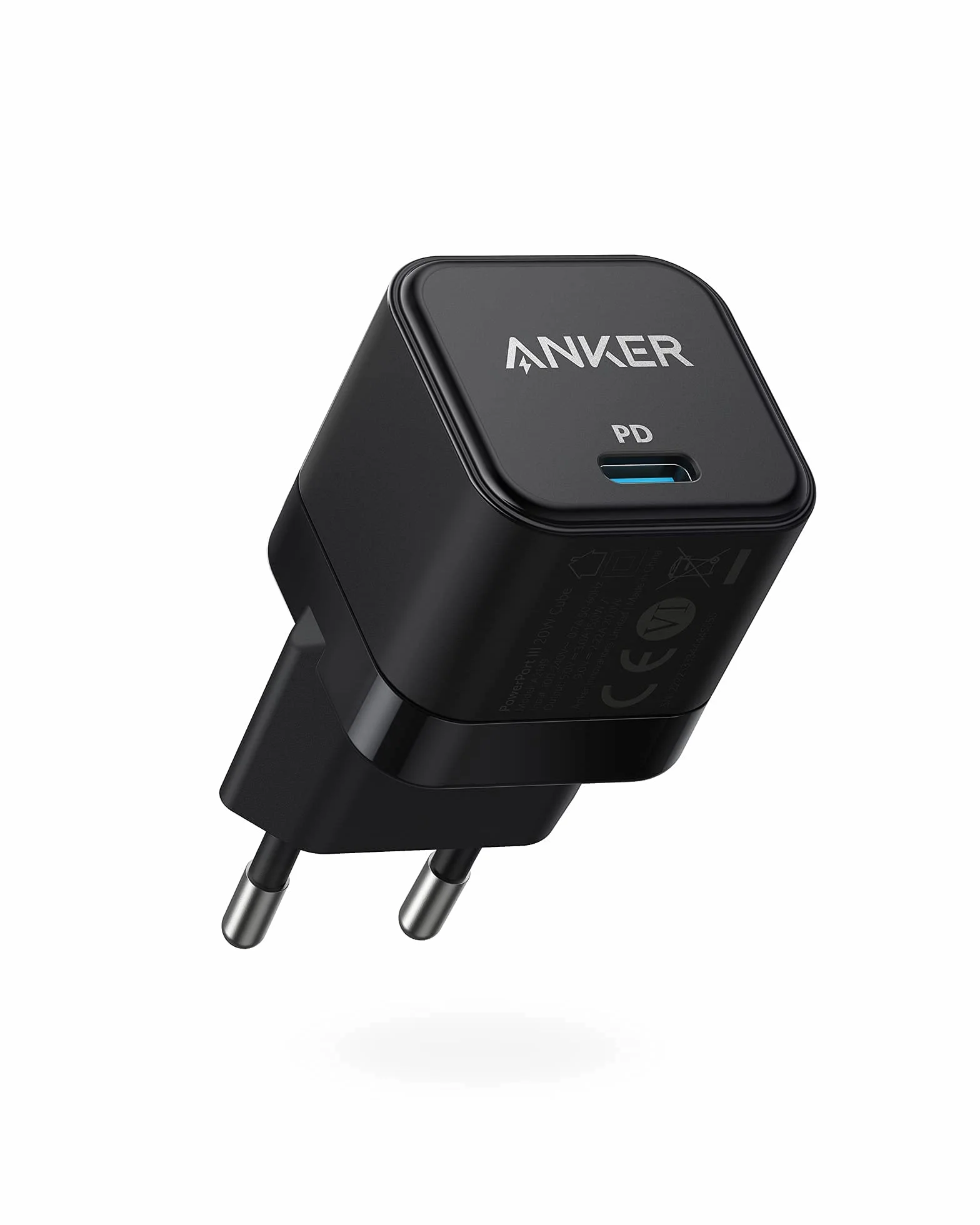 Anker PowerPort III 20 W USB-C zasilacz kostka szybkiego ładowania, kompatybilny z iPhone 16/15/14/13, Galaxy, Pixel 4/3, iPad/iPad Mini (czarny)