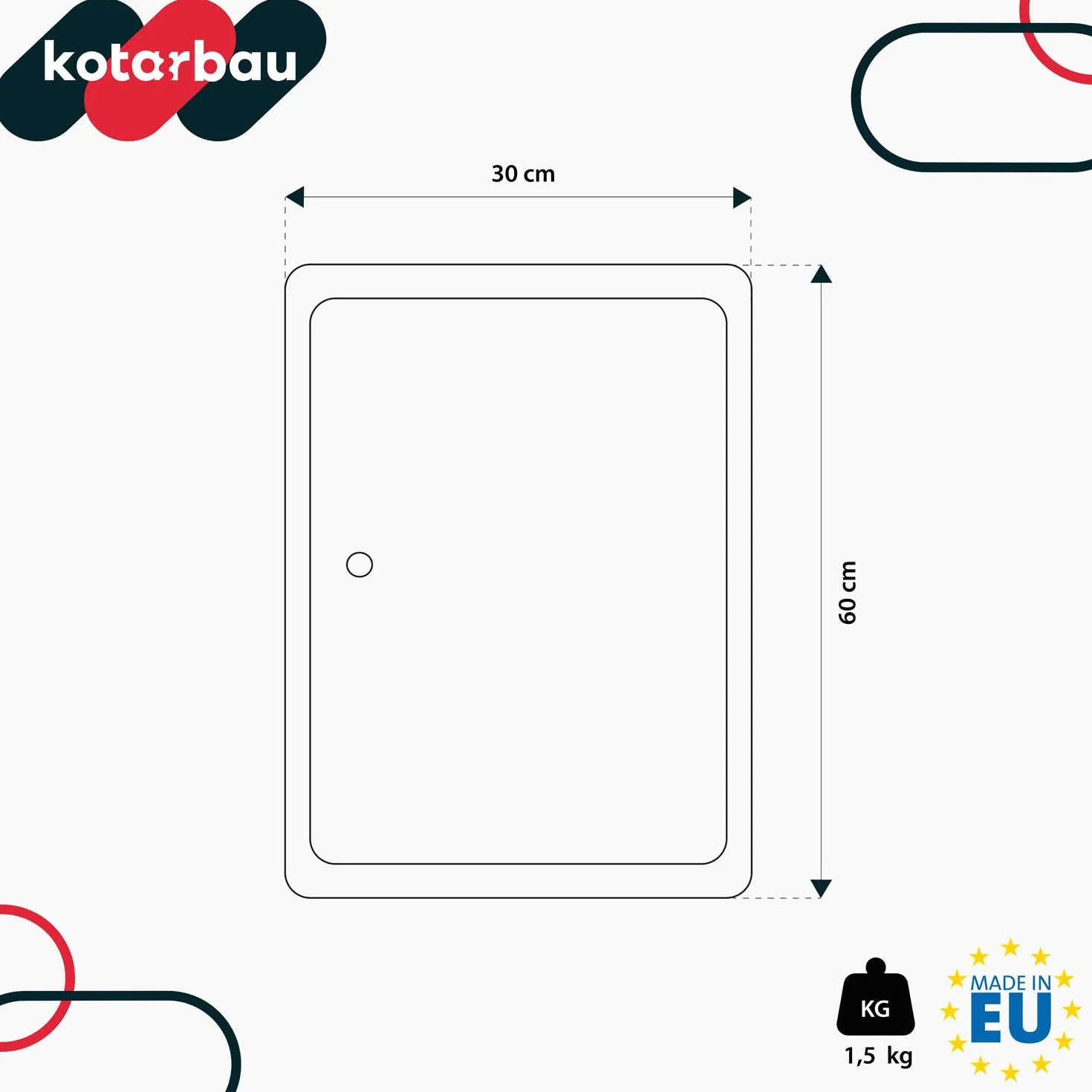 KOTARBAU® Drzwiczki Rewizyjne na Klucz - 30 X 60 CM - Drzwiczki Rewizyjne z Zamkiem - Stal Nierdzewna - Metalowe - Srebrne