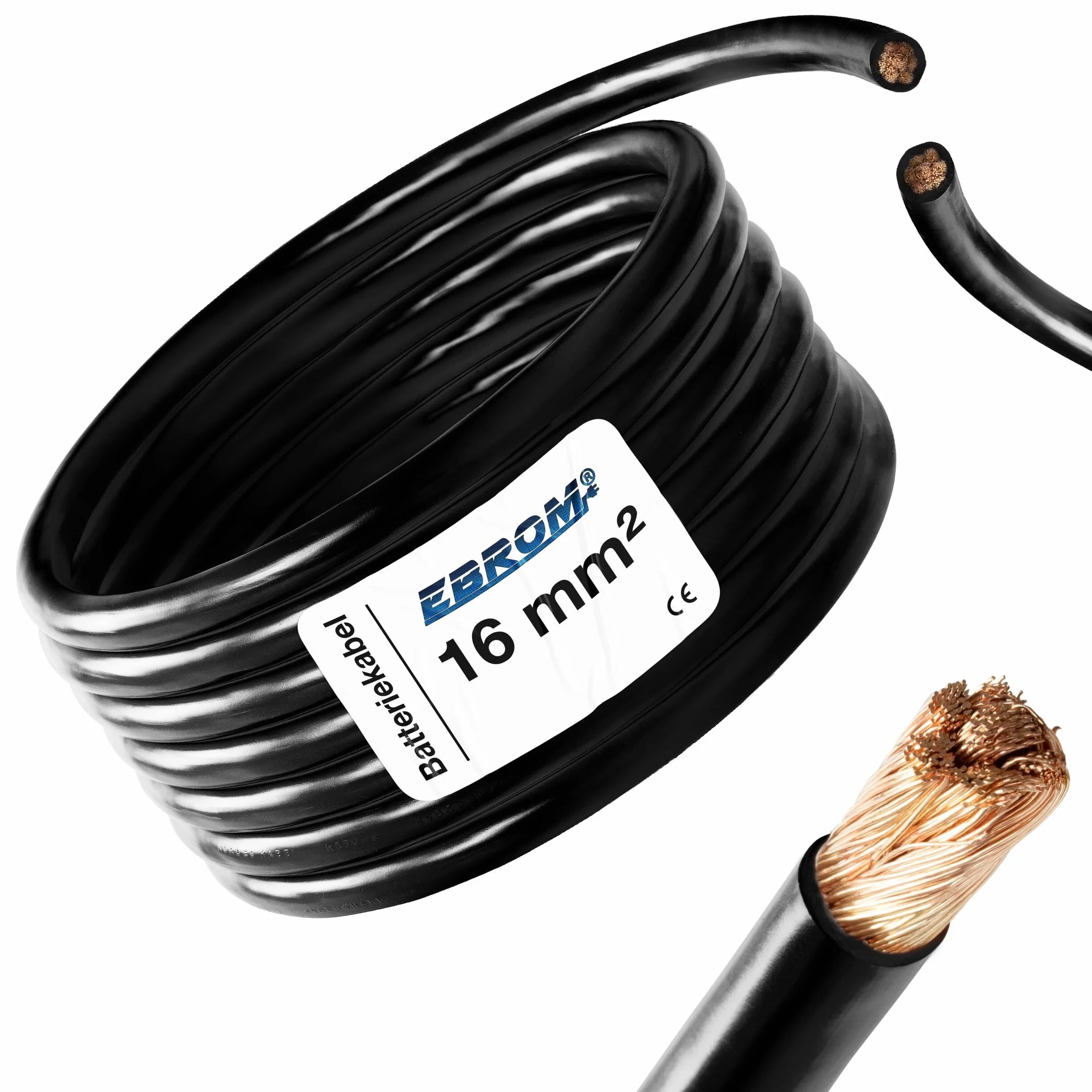 Kabel do akumulatora – czarny – H07V-K 6-10/16-25/35-50/70 lub 95 mm² – kabel akumulatora, 100% miedź OFC – towar sprzedawany na metry – 6mm2-10mm2-16mm2–25mm2–35mm2-50mm2-70mm2-95 mm2