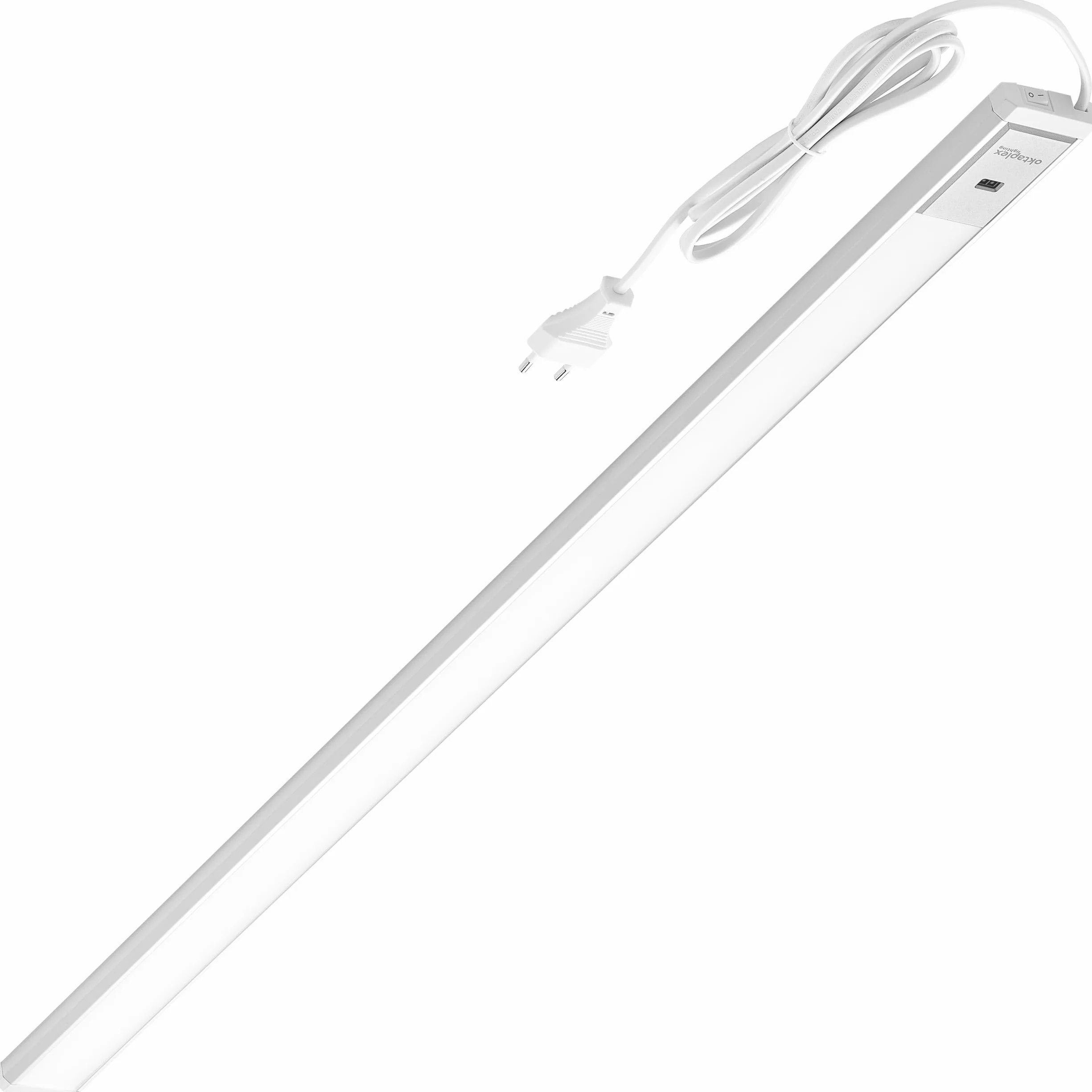 Oktaplex Riva lampa podszafkowa LED 90 cm ściemniana neutralna biel 760 lm płaskie oświetlenie kuchni z czujnikiem lampa podszafkowa 9,9 W srebrna