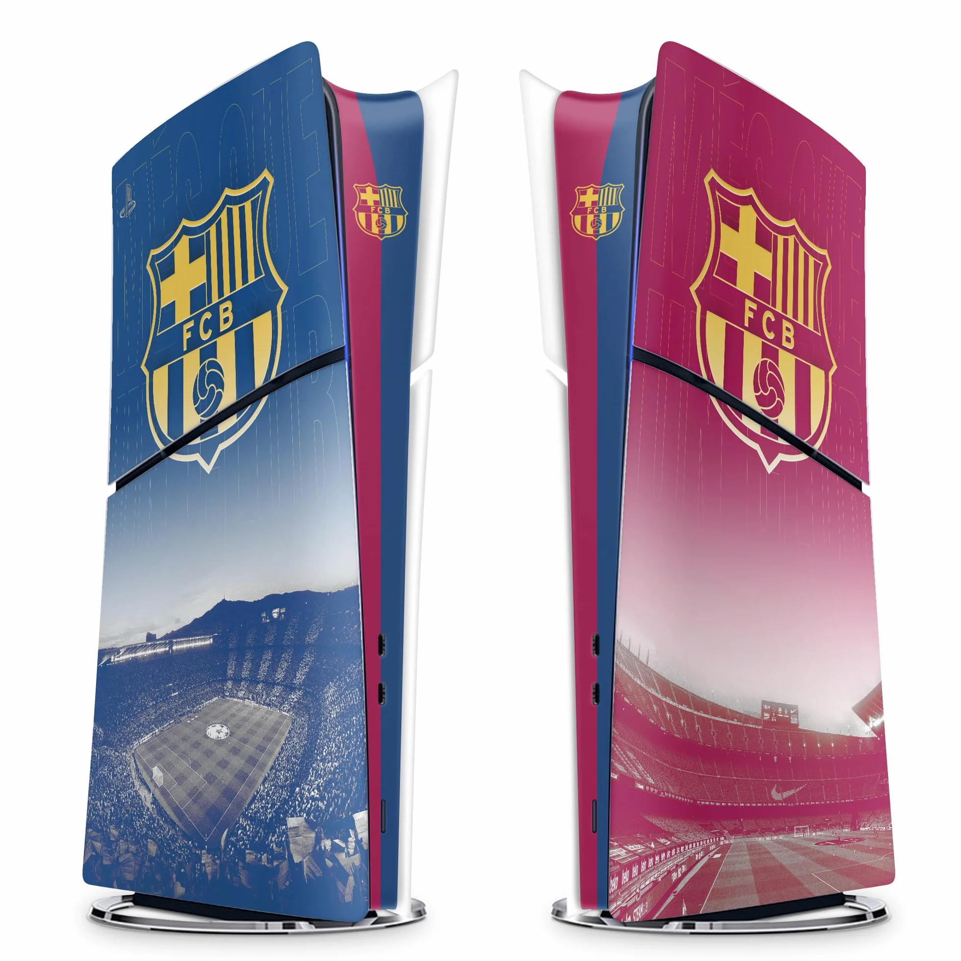 Naklejka PS 5 Foot na Konsolę i Kontroler, Slim Digital Edition, Skin Barcelona (1 Kontroler)