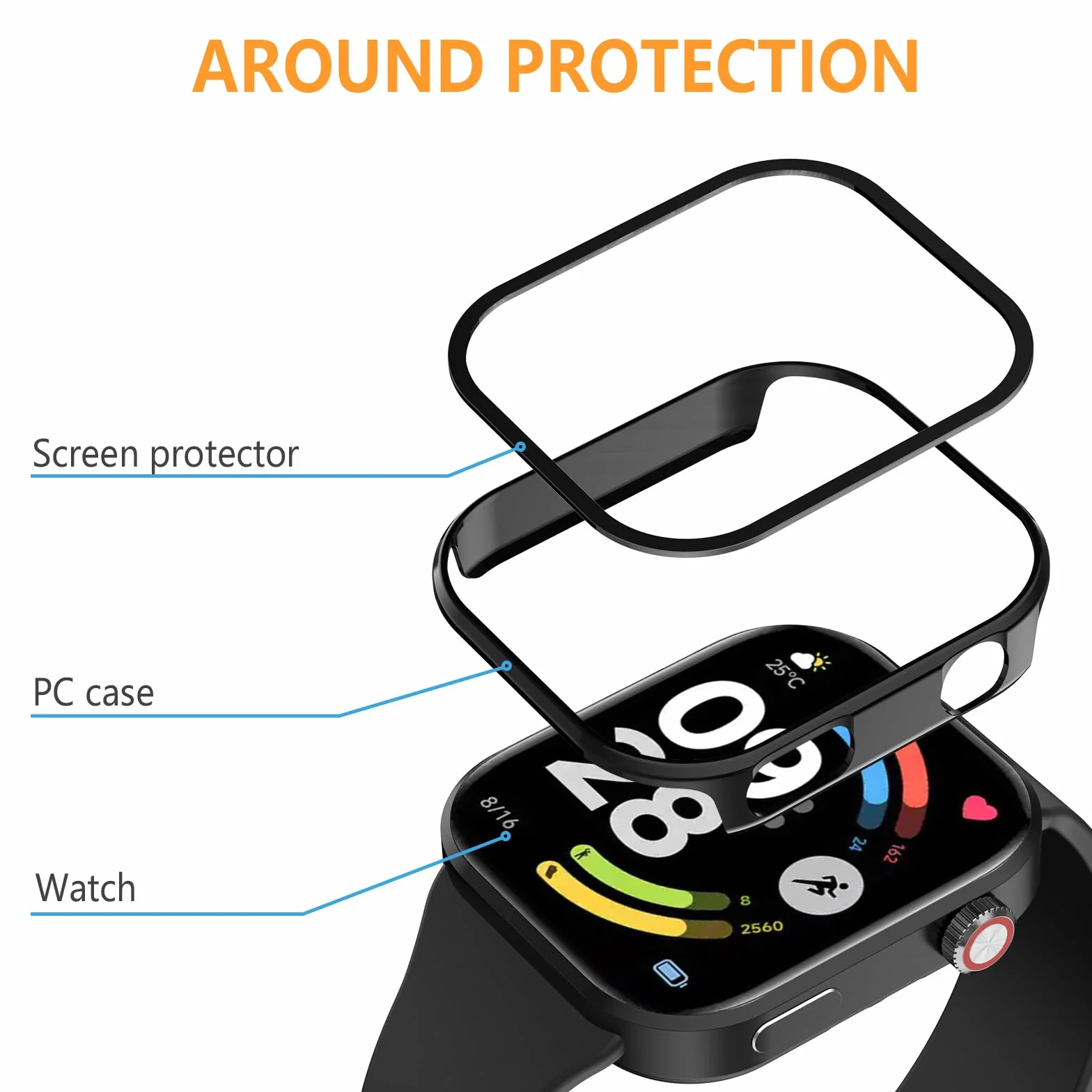 Etui ochronne z folią Xiaomi Redmi Watch 6 5 sztuk Hianjoo