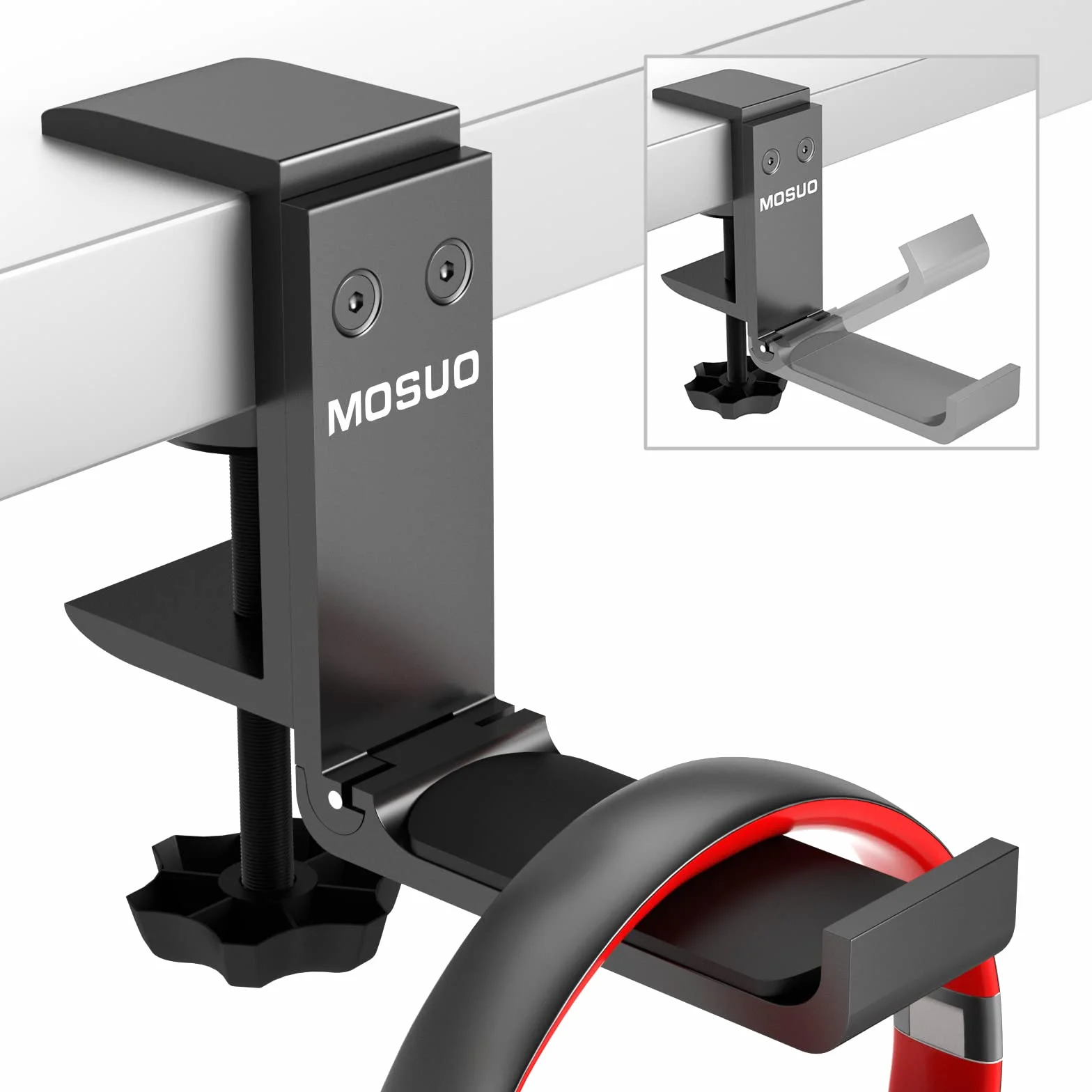 MOSUO Regulowany Uchwyt na Słuchawki Gry, Aluminiowy Stojak Bluetooth Bezprzewodowy