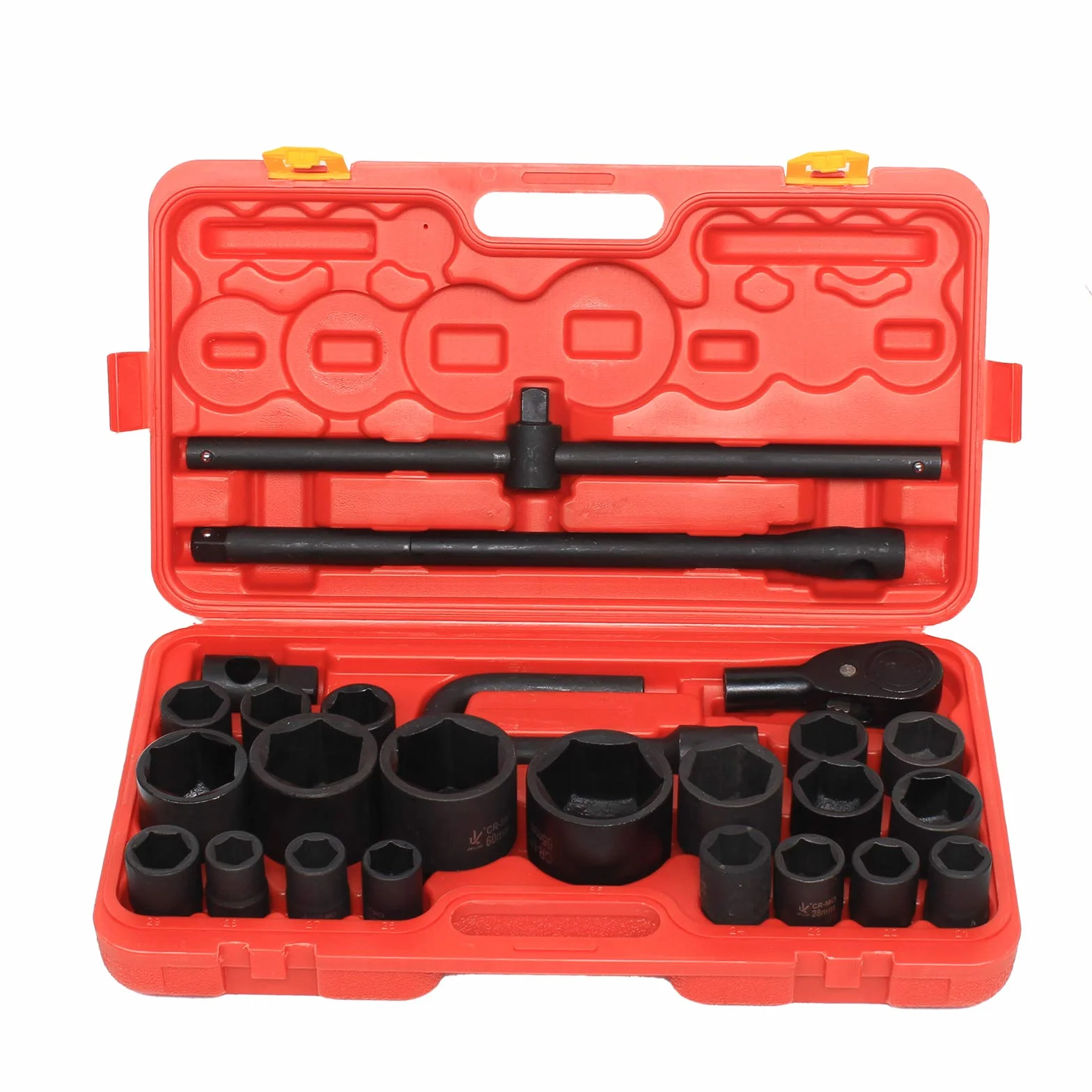 26-częściowy zestaw kluczy nasadowych Impact Socket 3/4" i 1", 21-65 mm, zestaw kluczy nasadowych z adapterem