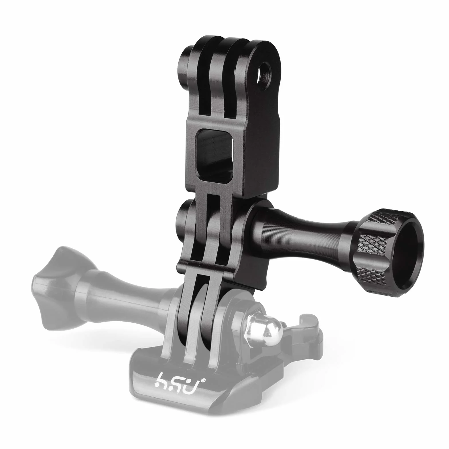 HSU Uchwyt na ramię przedłużające ze stopu aluminium do GoPro, ten sam kierunek, proste przeguby do Hero 12/11/10/9/8/7/6/5 i innych kamer sportowych (czarny)
