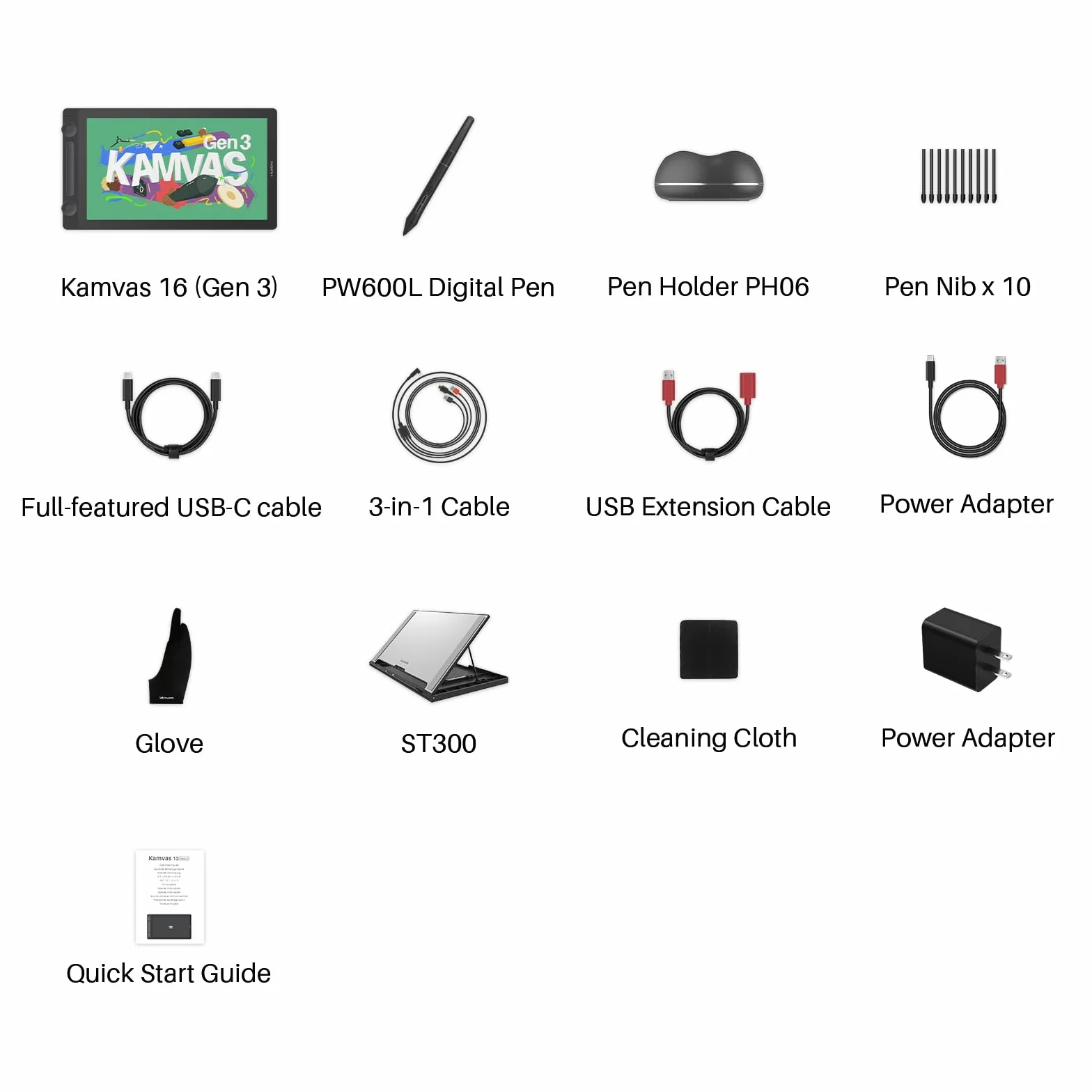 HUION KAMVAS 16 (Gen 3) tablet graficzny 15,6 cala QHD laminowany antyrefleksyjny 99% sRGB PenTech 4.0 16384 pióro podwójne tarcze