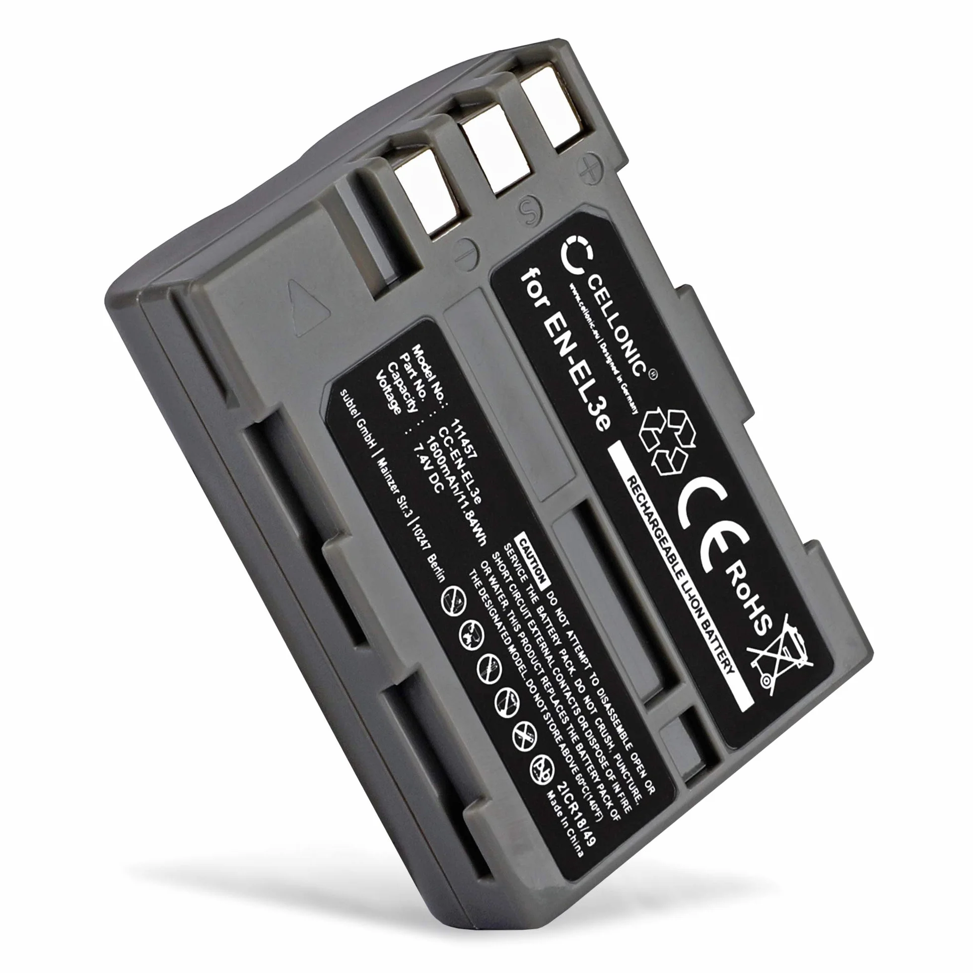 CELLONIC® Wymienna bateria EN-EL3e 1600mAh do Nikon D50 D70s D80 D90 D200 D300 D300S Kamera akcji kamery