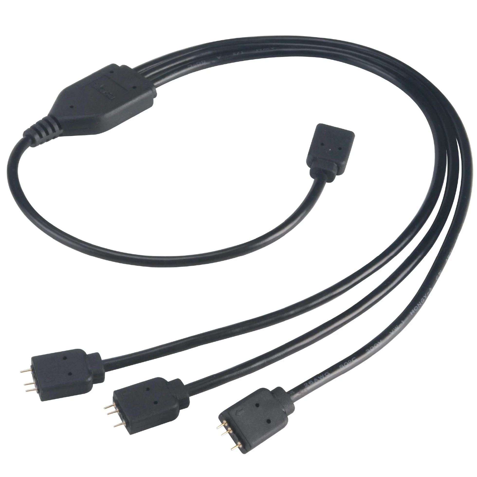 Akasa 3-pinowy rozdzielacz LED RGB kabel przedłużający aRGB 50 cm AK-CBLD07-50BK