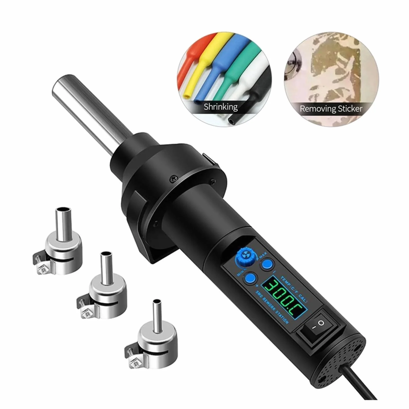 Opalarka Micro Hot Wiatrówka LCD Rozlutowywanie Lutownica Stacja Lutownicza SMD Opalarka Do Narzędzia Do Naprawy Spawania Do obkurczania PCV, rękodzieła, usuwania farby, fo(Type A)