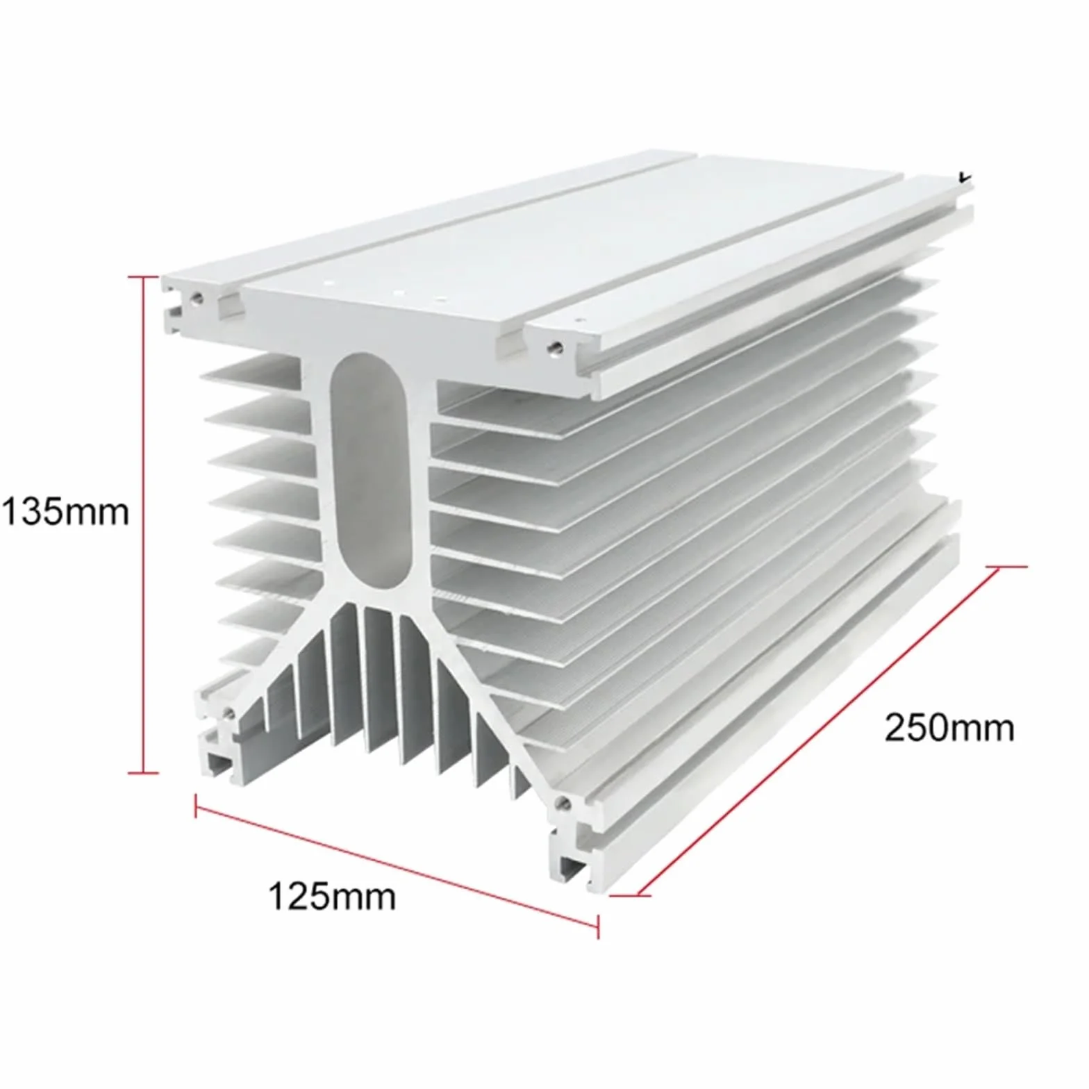 Radiator Y-250 moduł dużej mocy 250x125x135 mm do SSR 60-600A