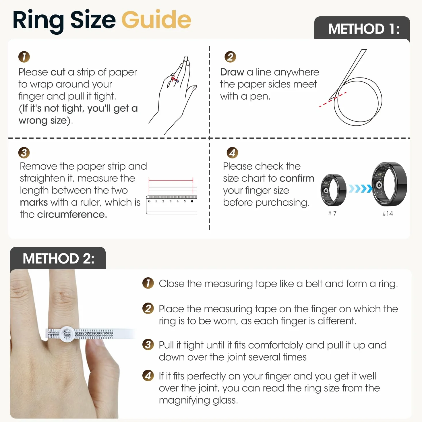 Smart Ring męski damski IP68 monitorowanie tętna 24/7 fitness pierścień kompatybilny iOS Android rozmiar 12