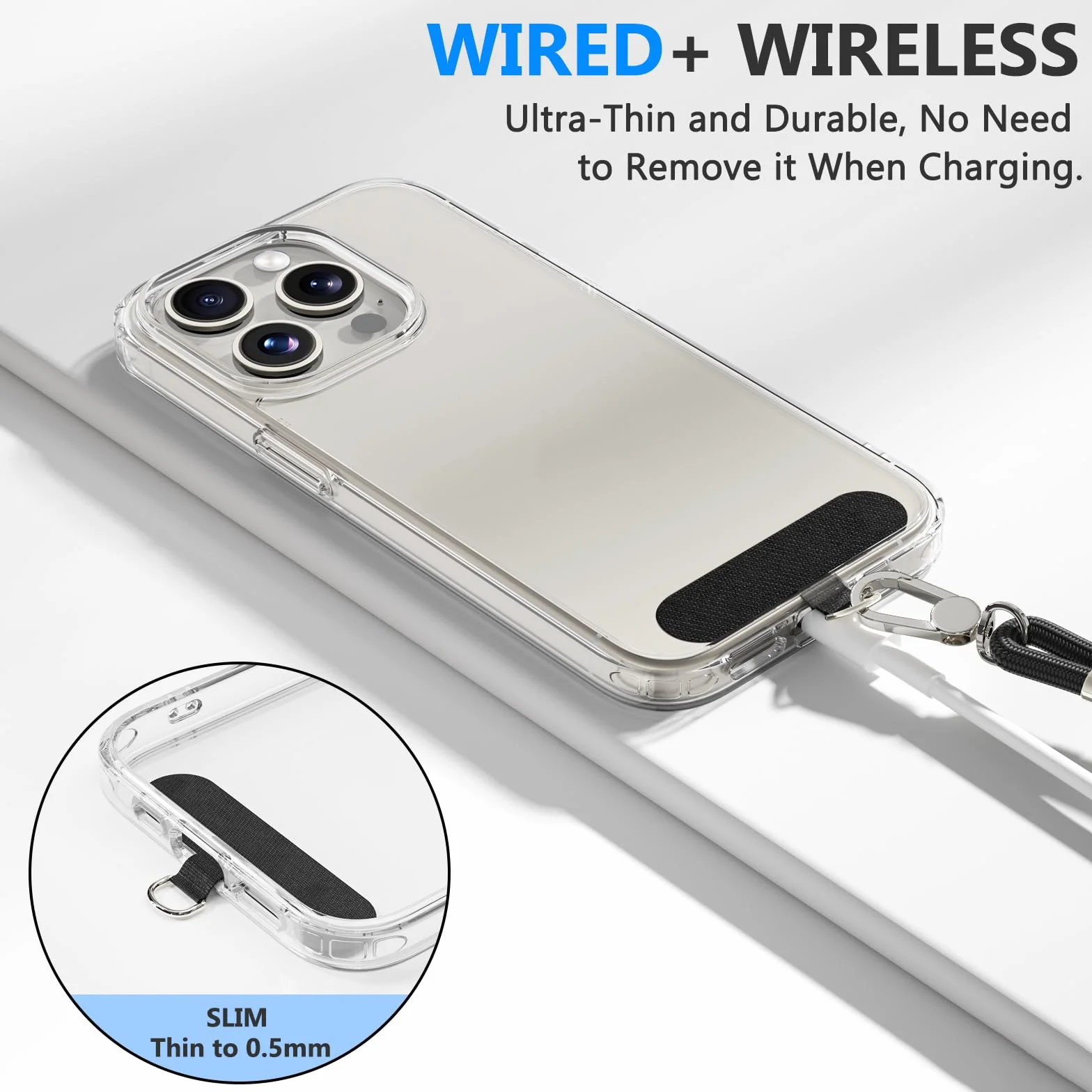 Smycz do telefonu z regulowanym paskiem na nadgarstek, metalową klamrą, zabezpieczenie przed kradzieżą