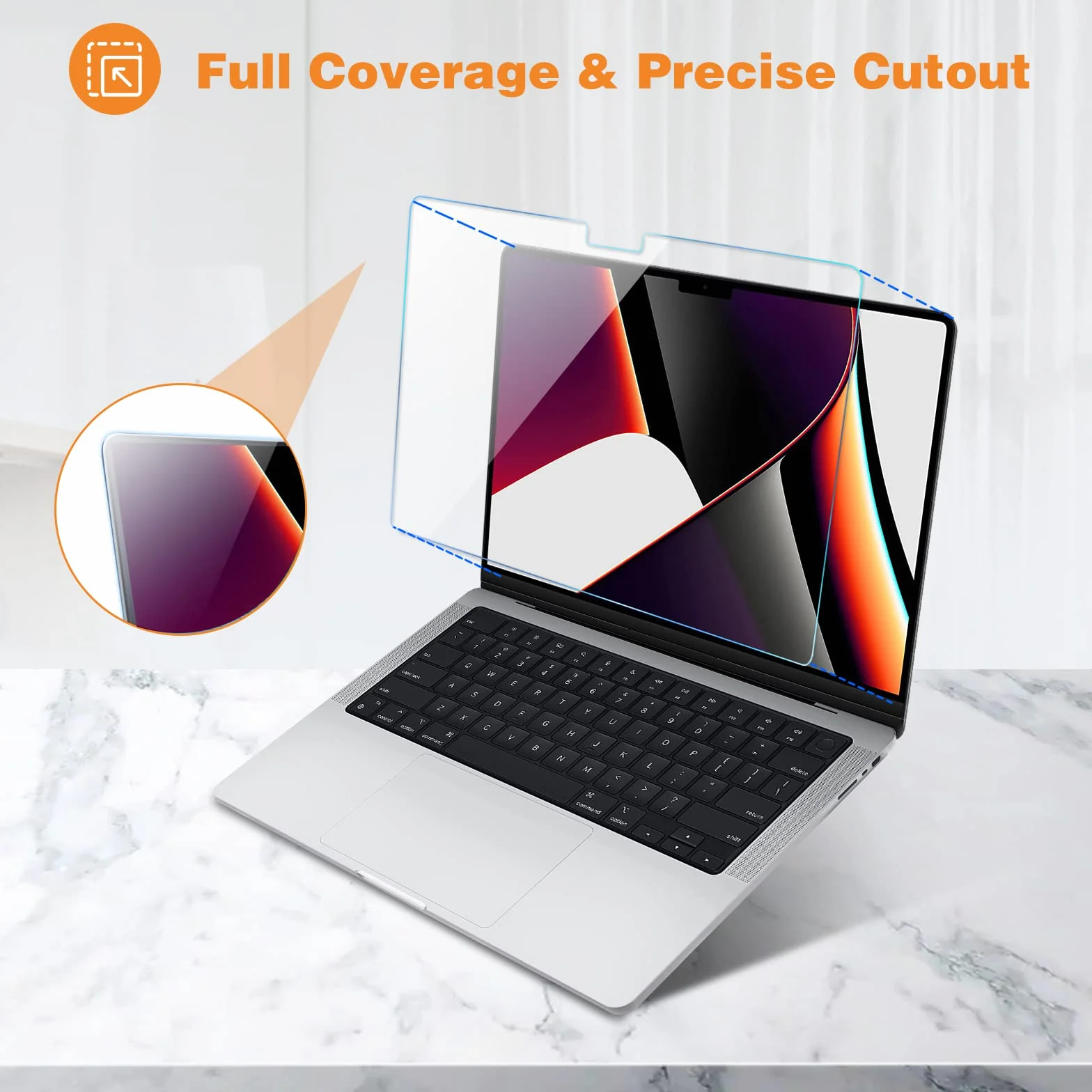 ProCase Szkło 9H do MacBook Pro 16" M2 2023 / M1 Pro / M1 Max 2021, folia ochronna na wyświetlacz szkło hartowane