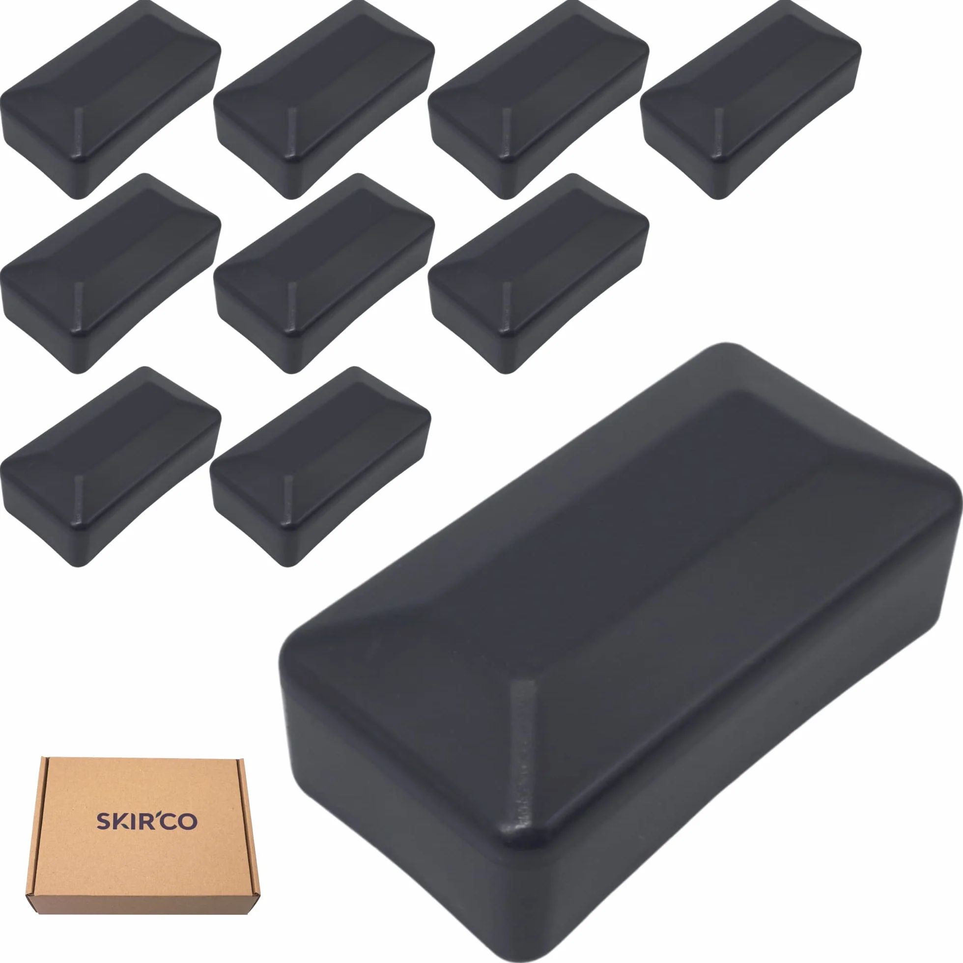 SKIR'CO (10 szt.) nakładki na słupki ogrodzeniowe, prostokątne szare plastikowe nakładki 40 x 80 mm, osłony słupków ogrodzeniowych, kolor antracytowy RAL 7016