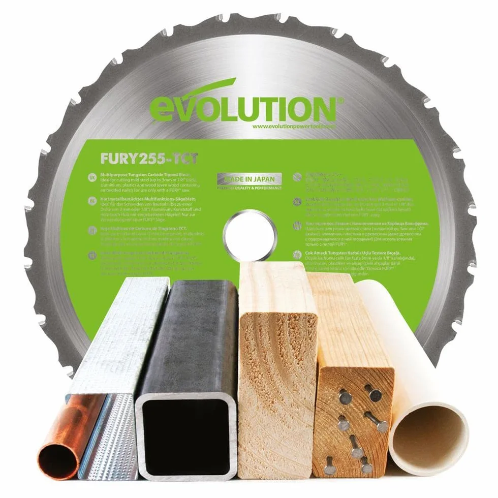 Evolution Power Tools F255SMS wielofunkcyjna piła ukośna, 255 mm, 1600 W, 230 V